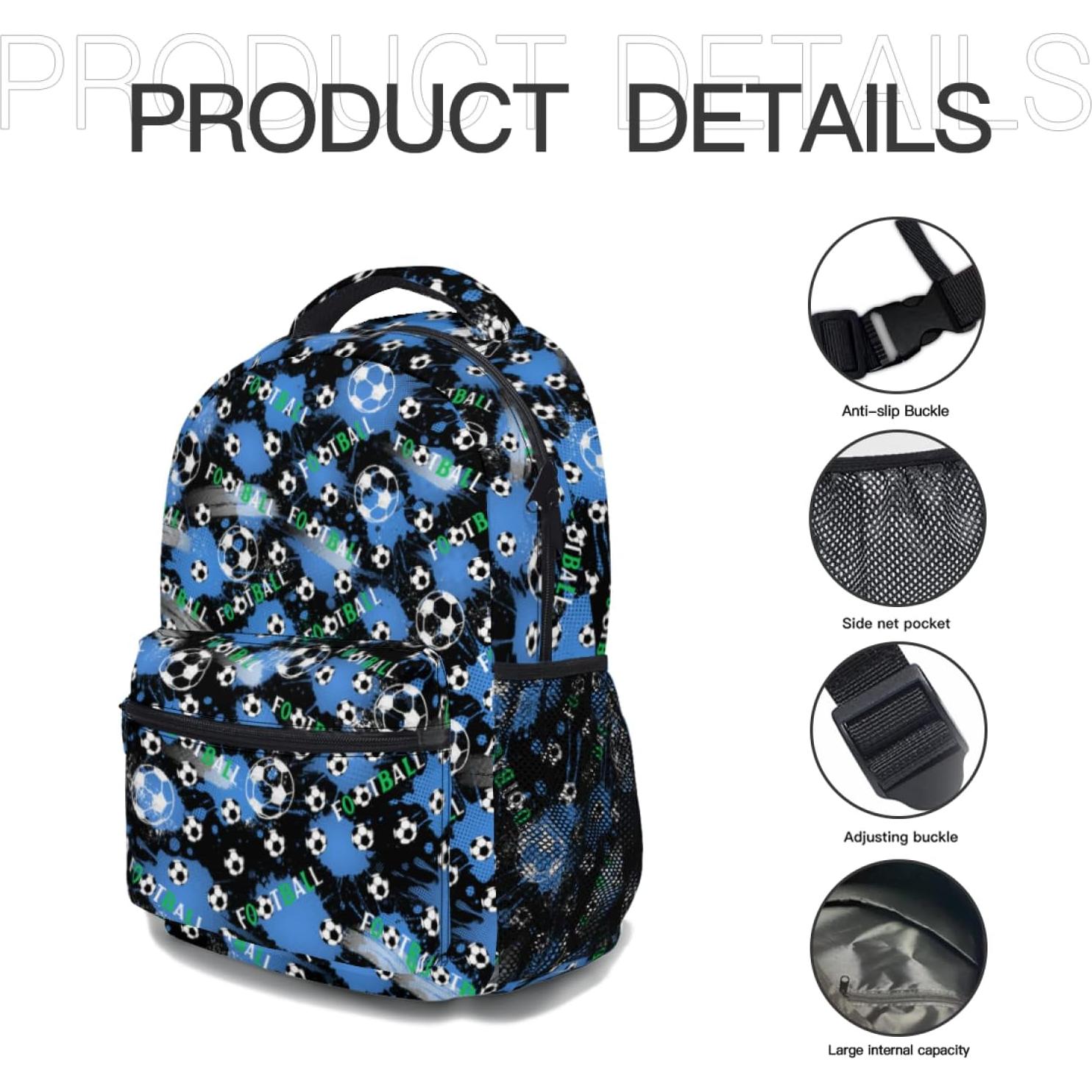 Mochila Escolar Azul Niños Niñas 44x32x15cm Ligera Duradera