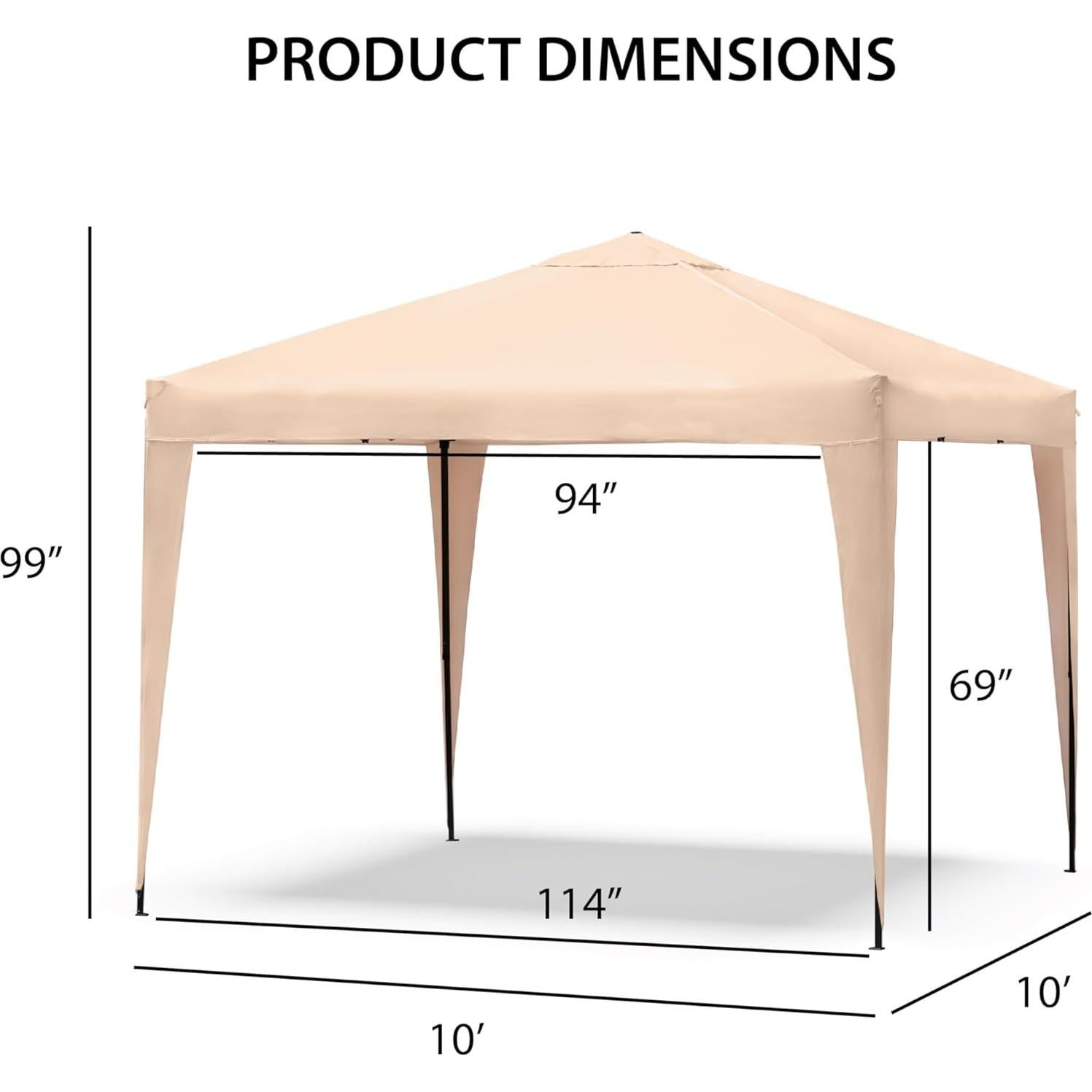 Toldo Portátil Muebles de América 3.05m x 3.05m Beige