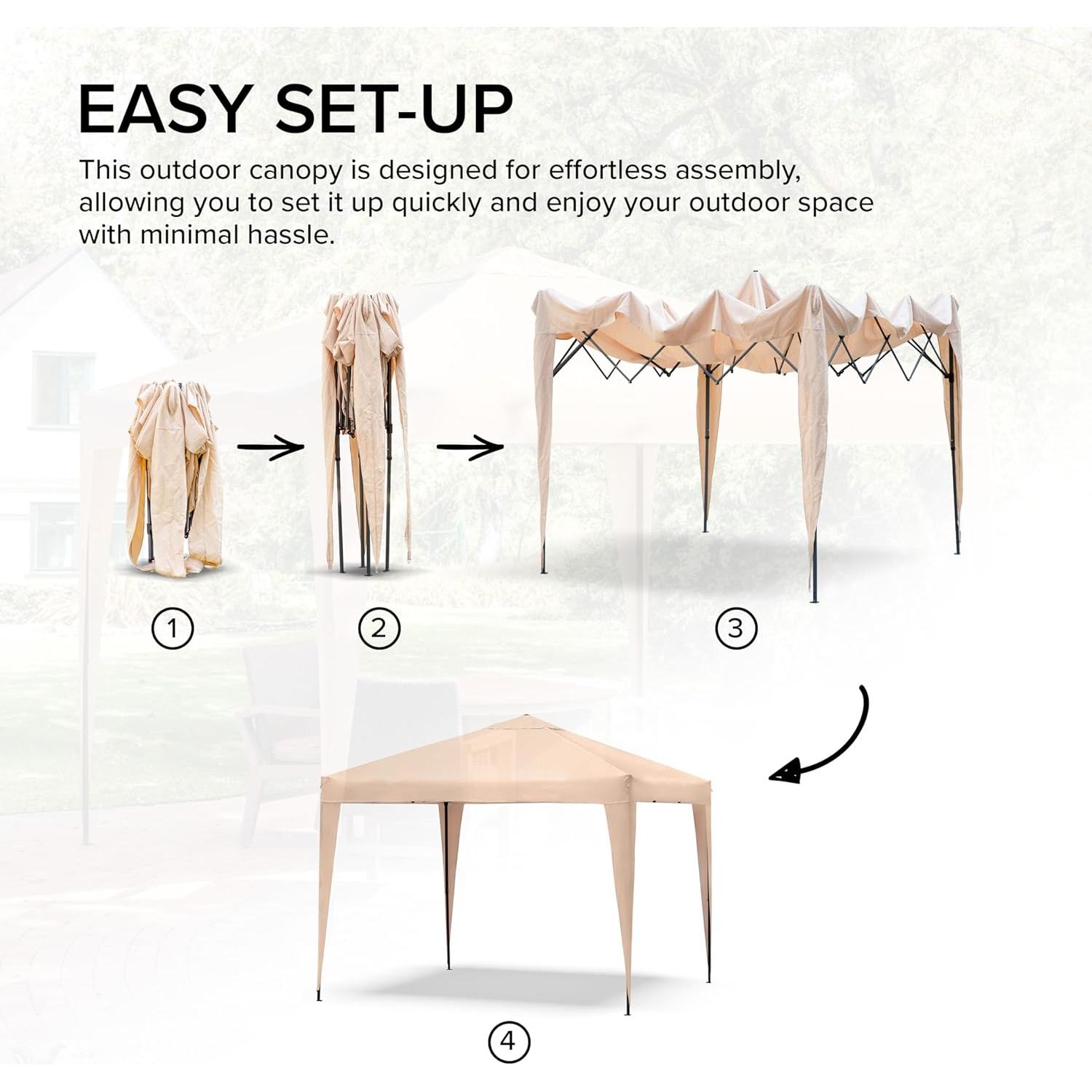 Toldo Portátil Muebles de América 3.05m x 3.05m Beige