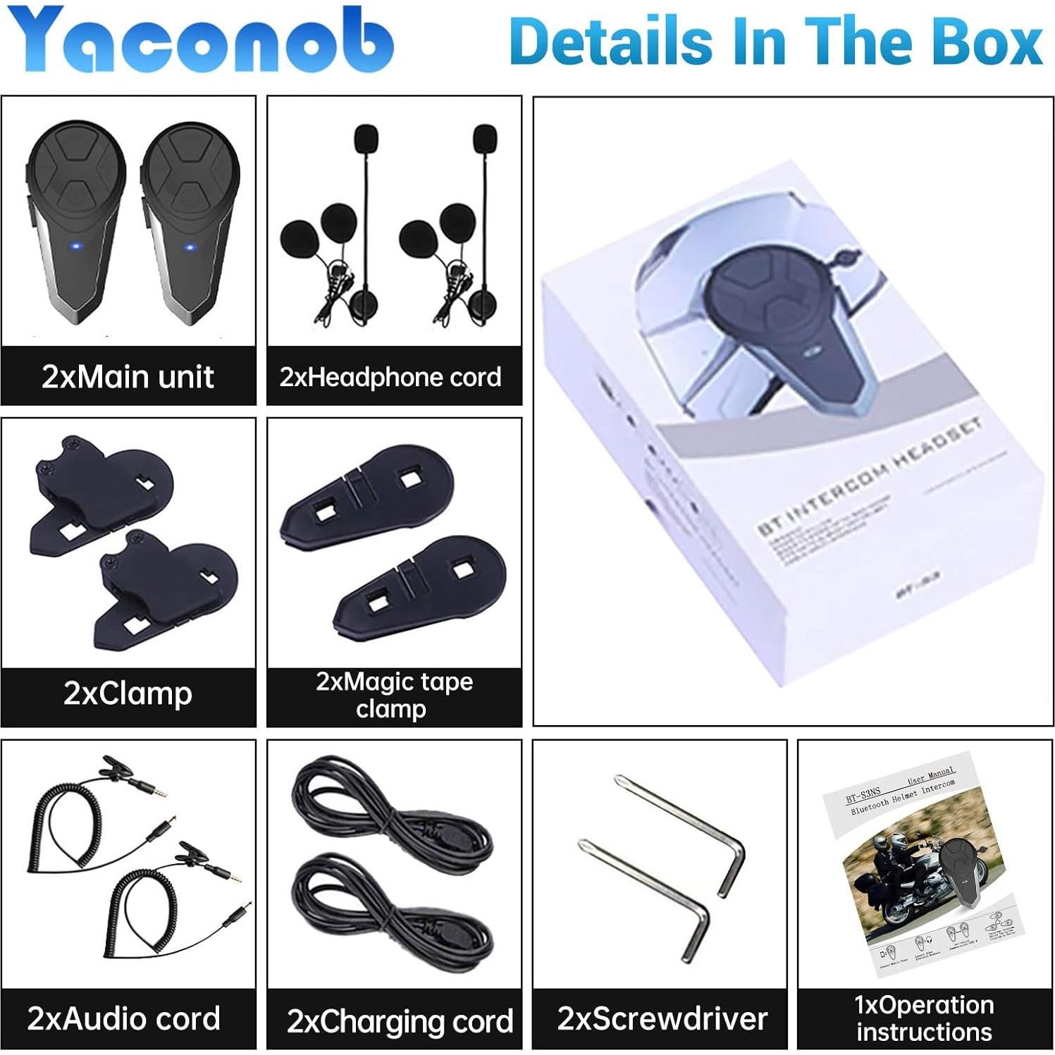 Auriculares Bluetooth SHENZHEN BT-S3 2 Unidades Intercomunicador