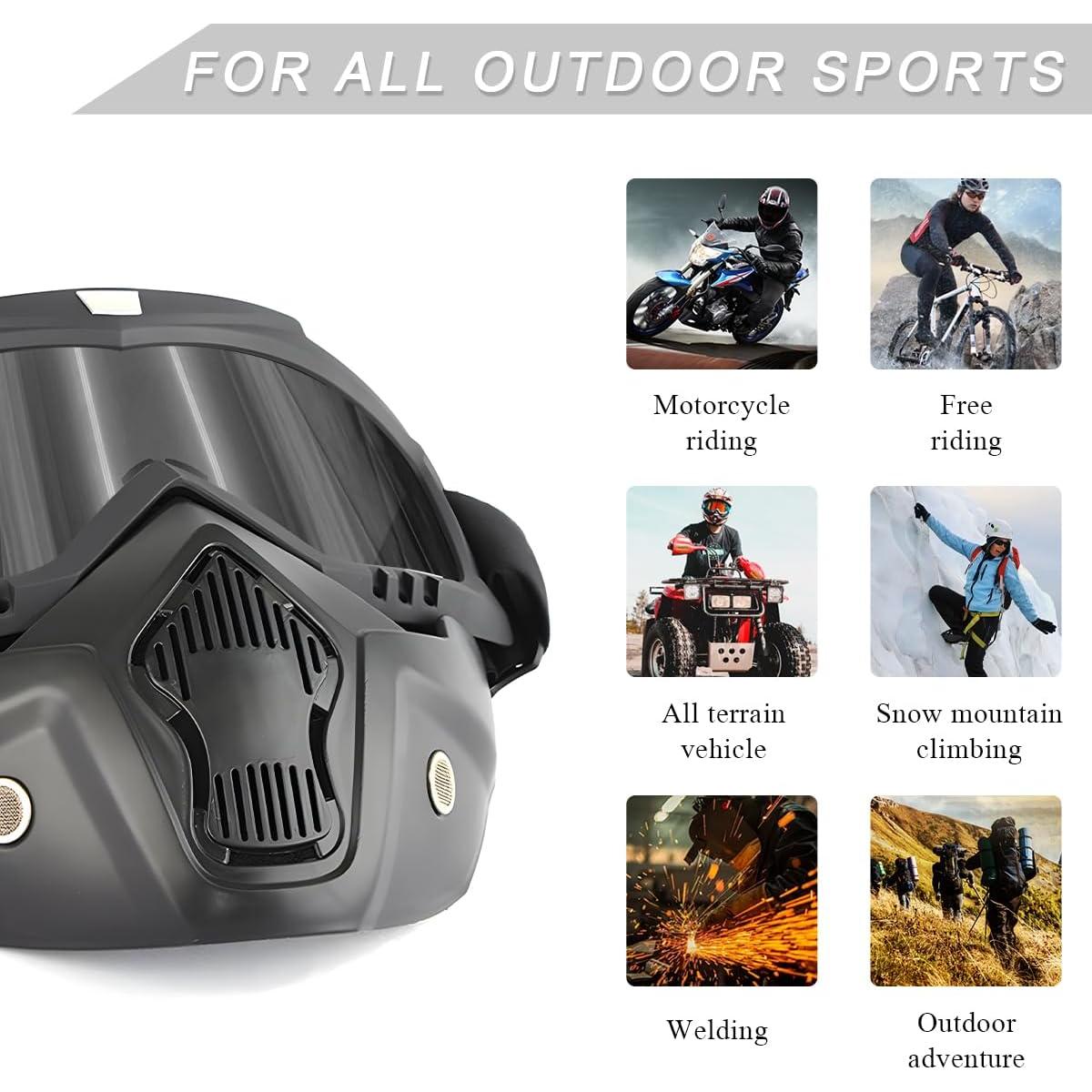 Gafas de casco de motocicleta SHMZK marrón oscuro a prueba de viento