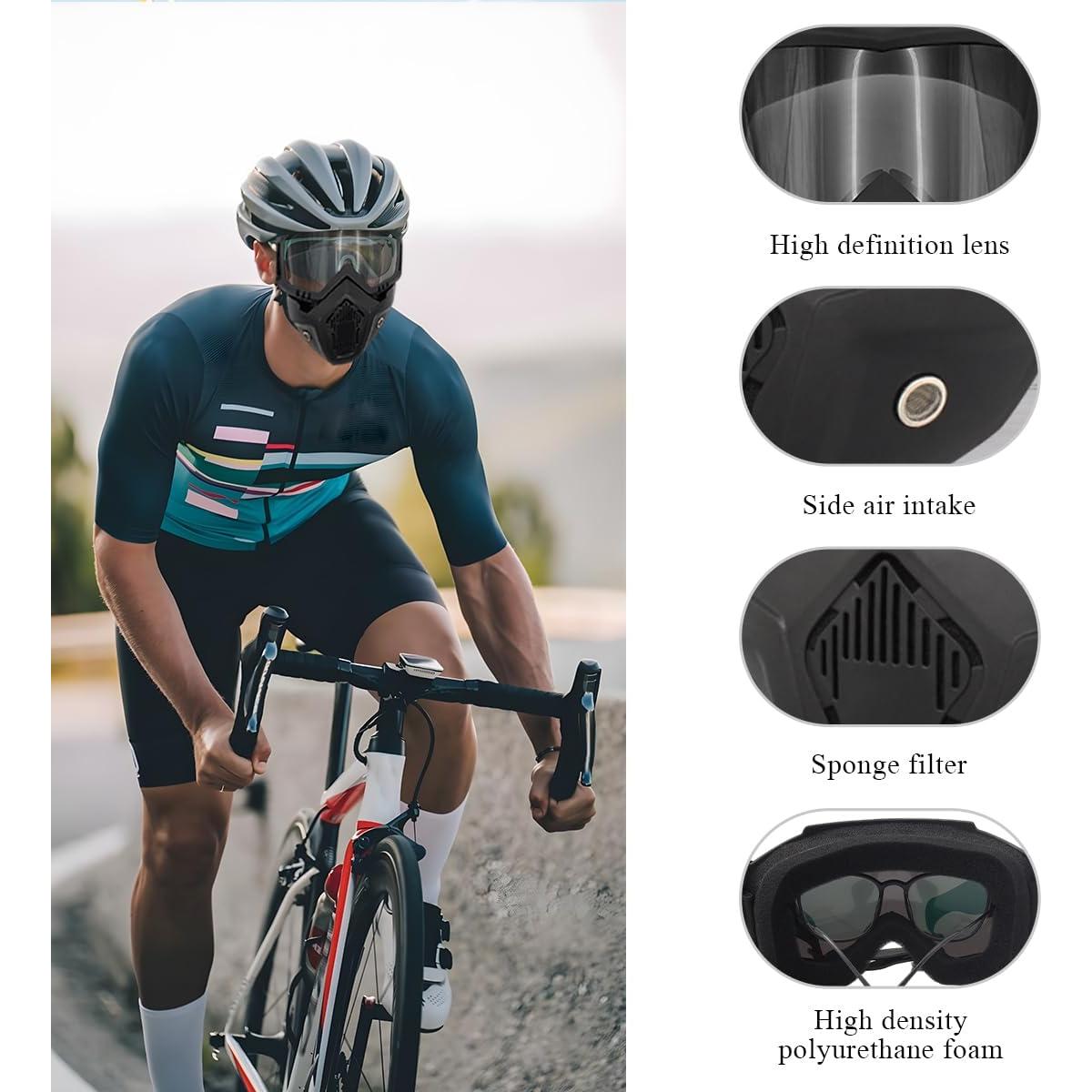 Gafas de casco de motocicleta SHMZK marrón oscuro a prueba de viento