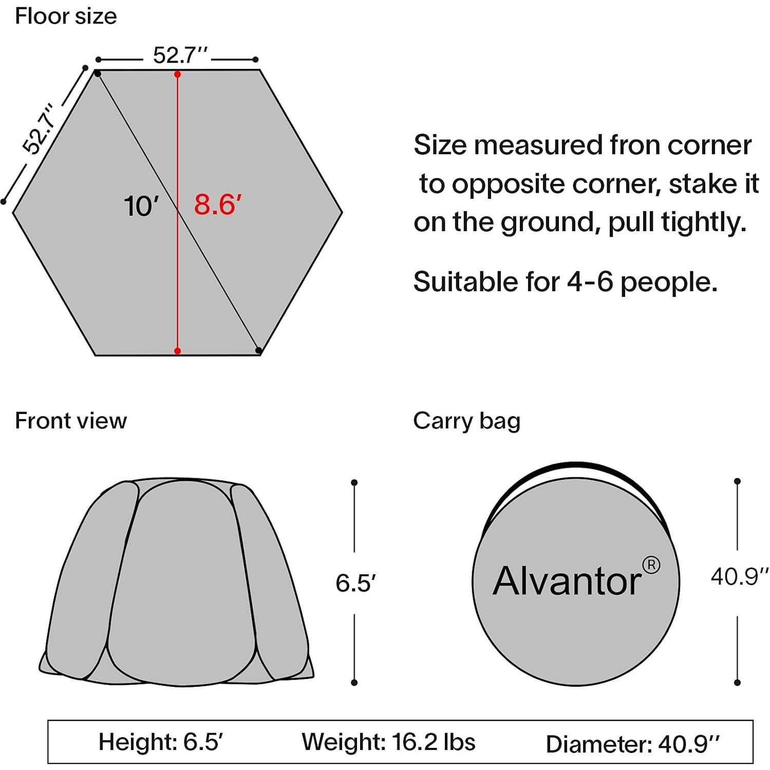 Carpa Plegable Alvantor 3.66x3.66m Beige - Grado Comercial