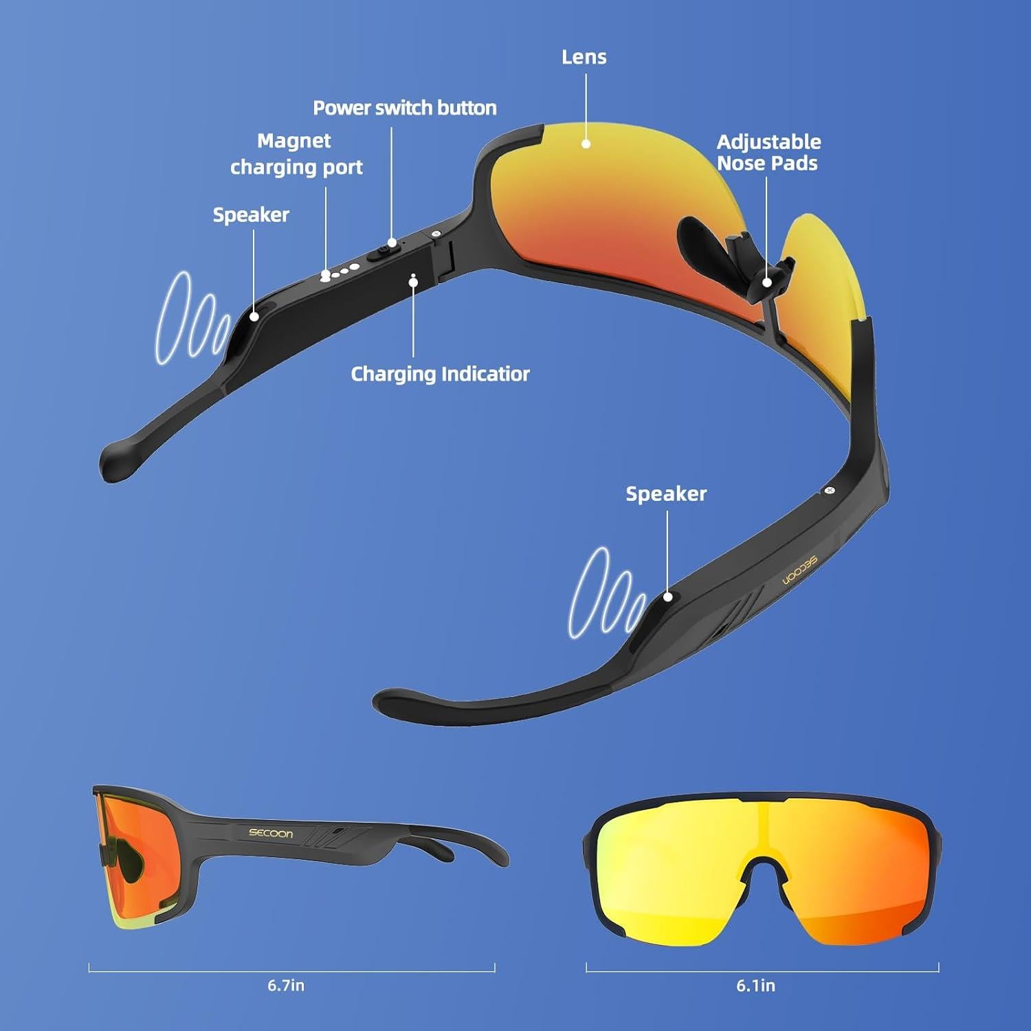 Gafas de Sol Bluetooth Polarizadas UV400 - Gafas Deportivas Inteligentes