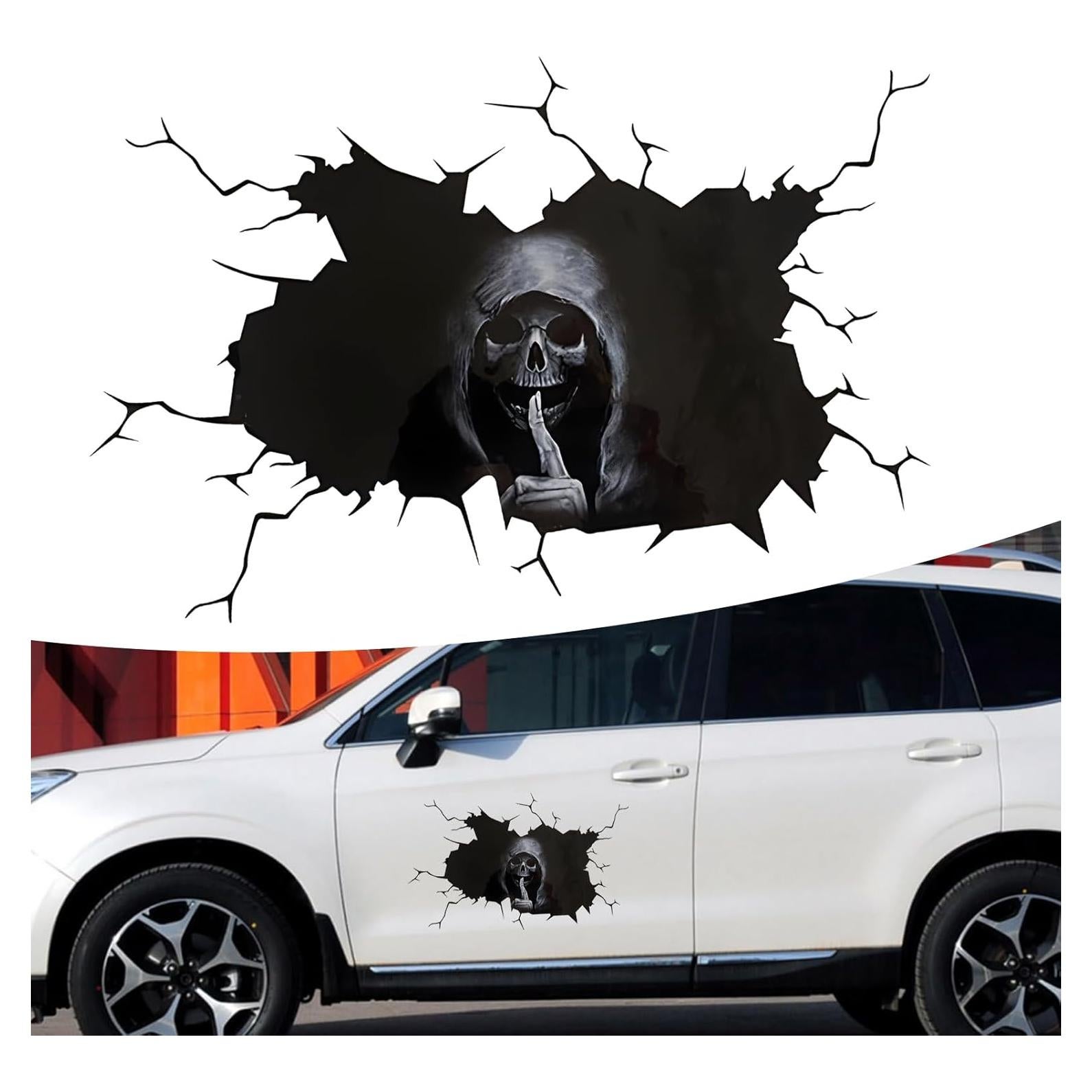 Calcomanía de Coche Halloween Sephile 3D Calavera Negra