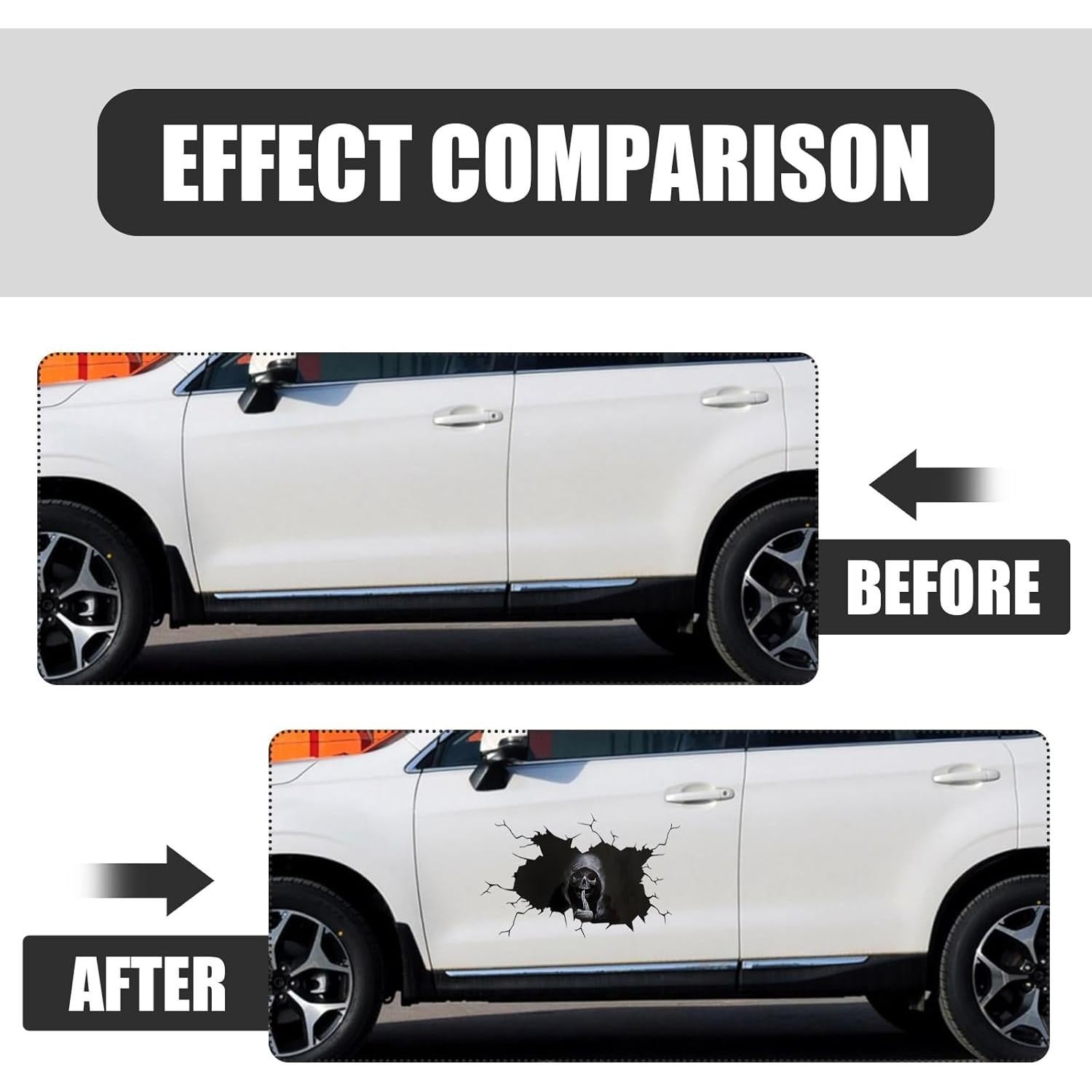 Calcomanía de Coche Halloween Sephile 3D Calavera Negra