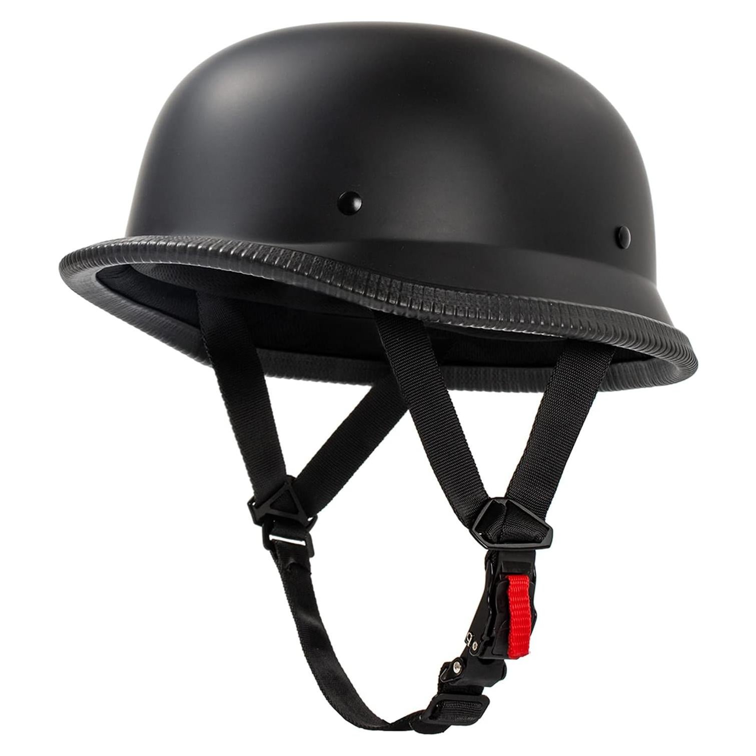 German Style Motorcycle Helmet, Thin Skull Cap Half Helmet for Adult Men Women, Novelty DOT Half Shell Helmet, Retro Half Face Helmet for Cruiser Scooter Chopper, DOT Approved