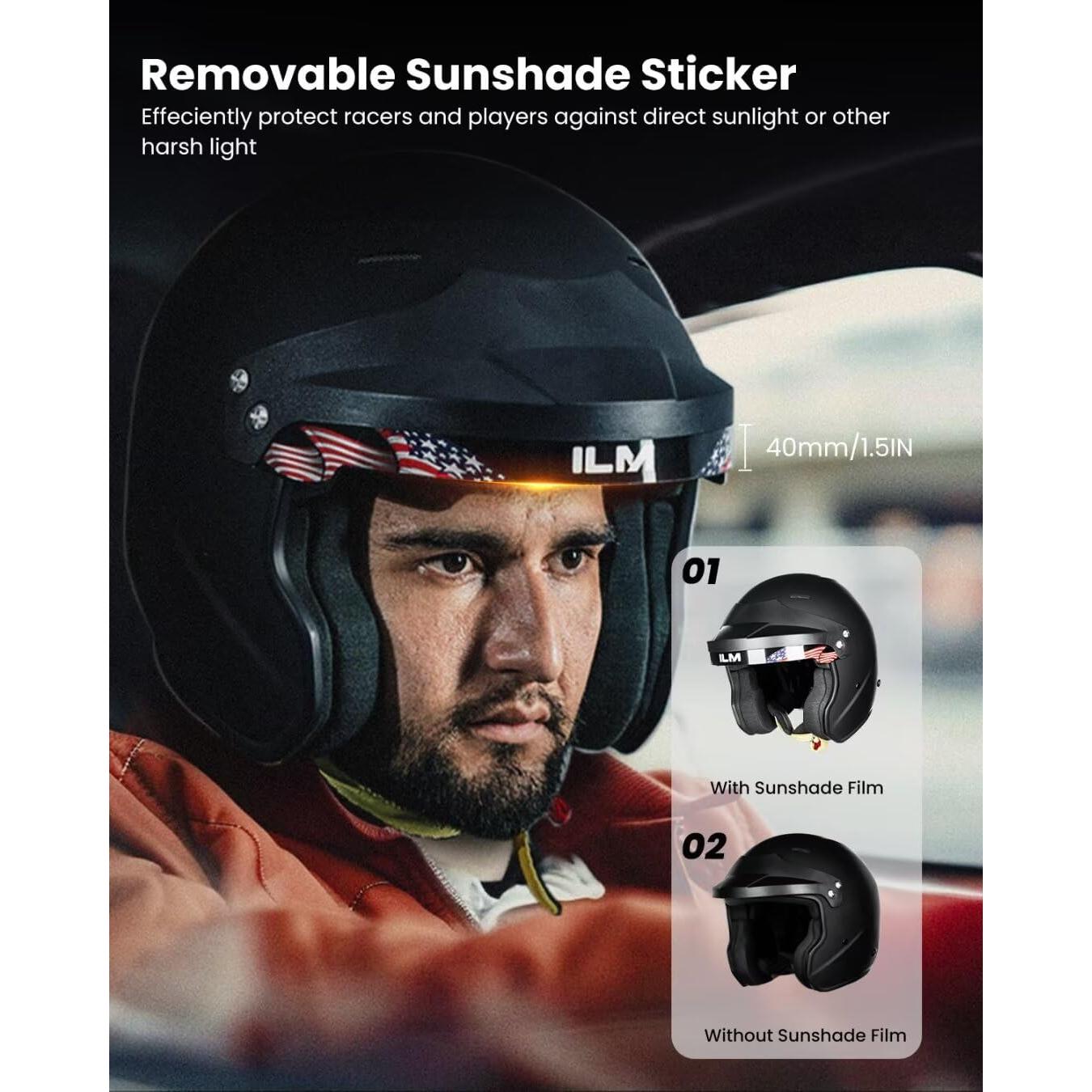 Casco Abierto ILM R85 Snell SA2020 Grande Negro Mate