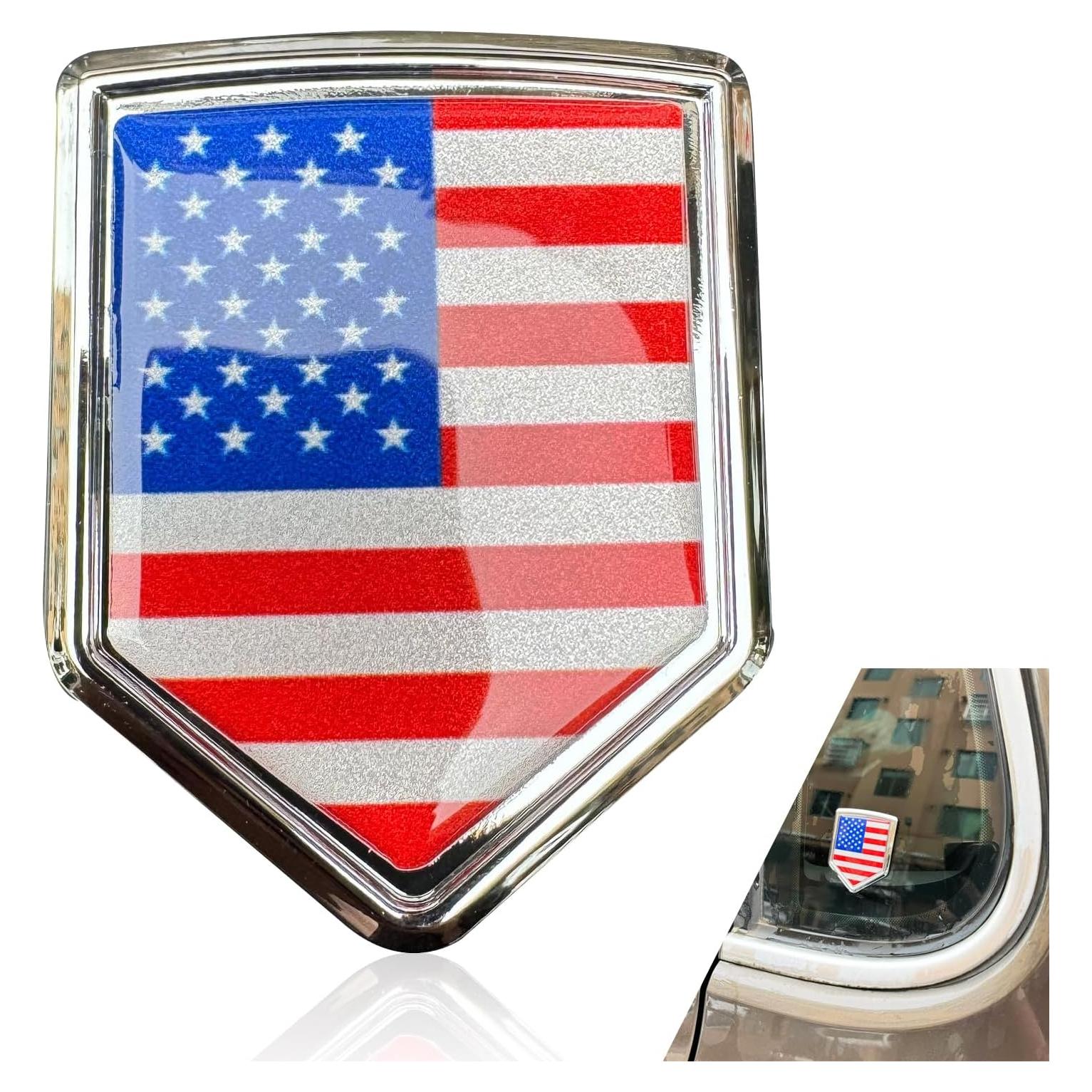 Calcomanía de Coche 3D Metal Awlbed 4.70x6.00cm Bandera Americana