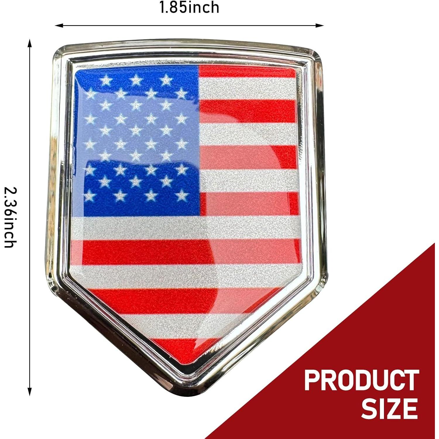Calcomanía de Coche 3D Metal Awlbed 4.70x6.00cm Bandera Americana