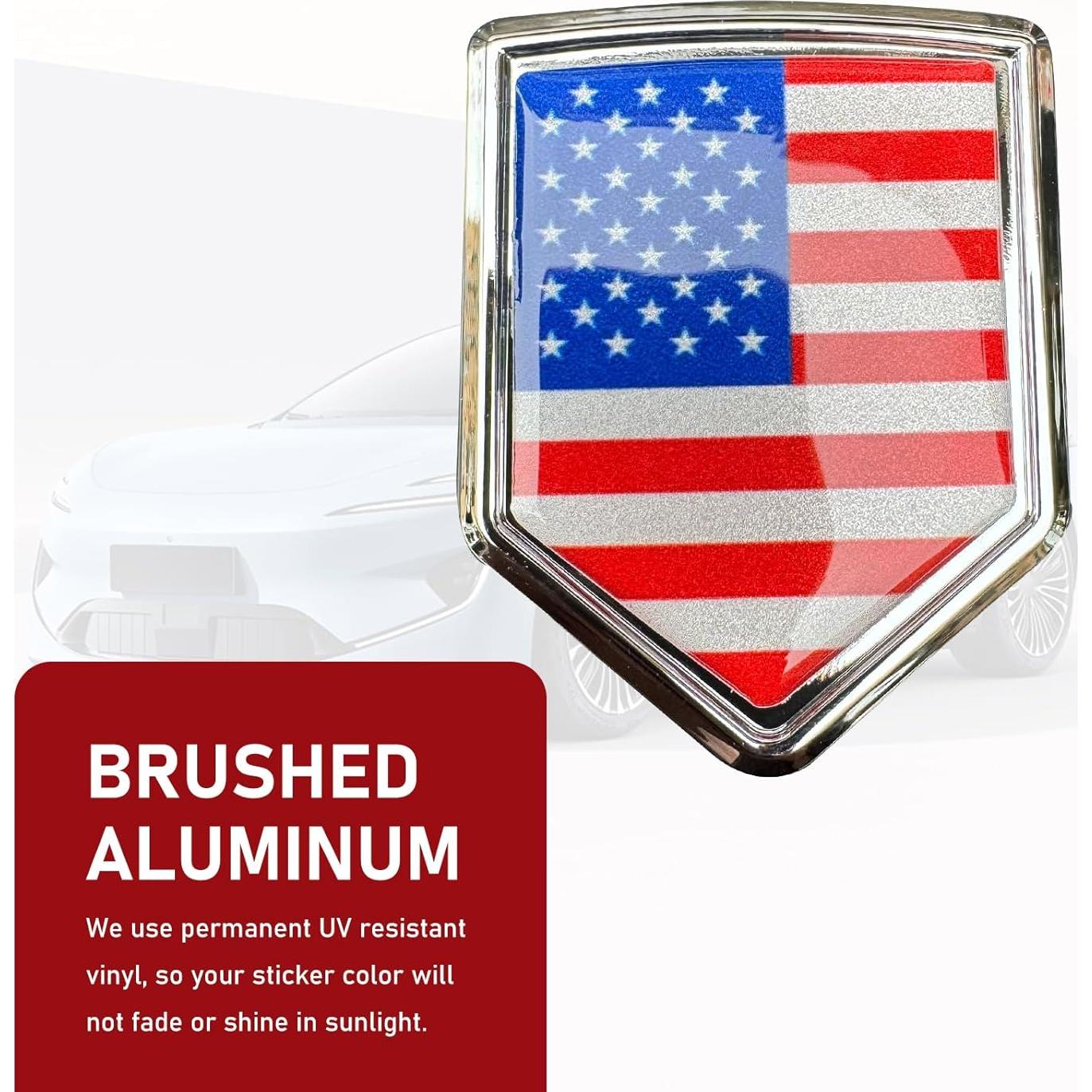 Calcomanía de Coche 3D Metal Awlbed 4.70x6.00cm Bandera Americana