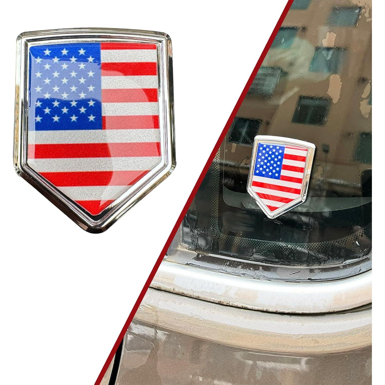 Calcomanía de Coche 3D Metal Awlbed 4.70x6.00cm Bandera Americana
