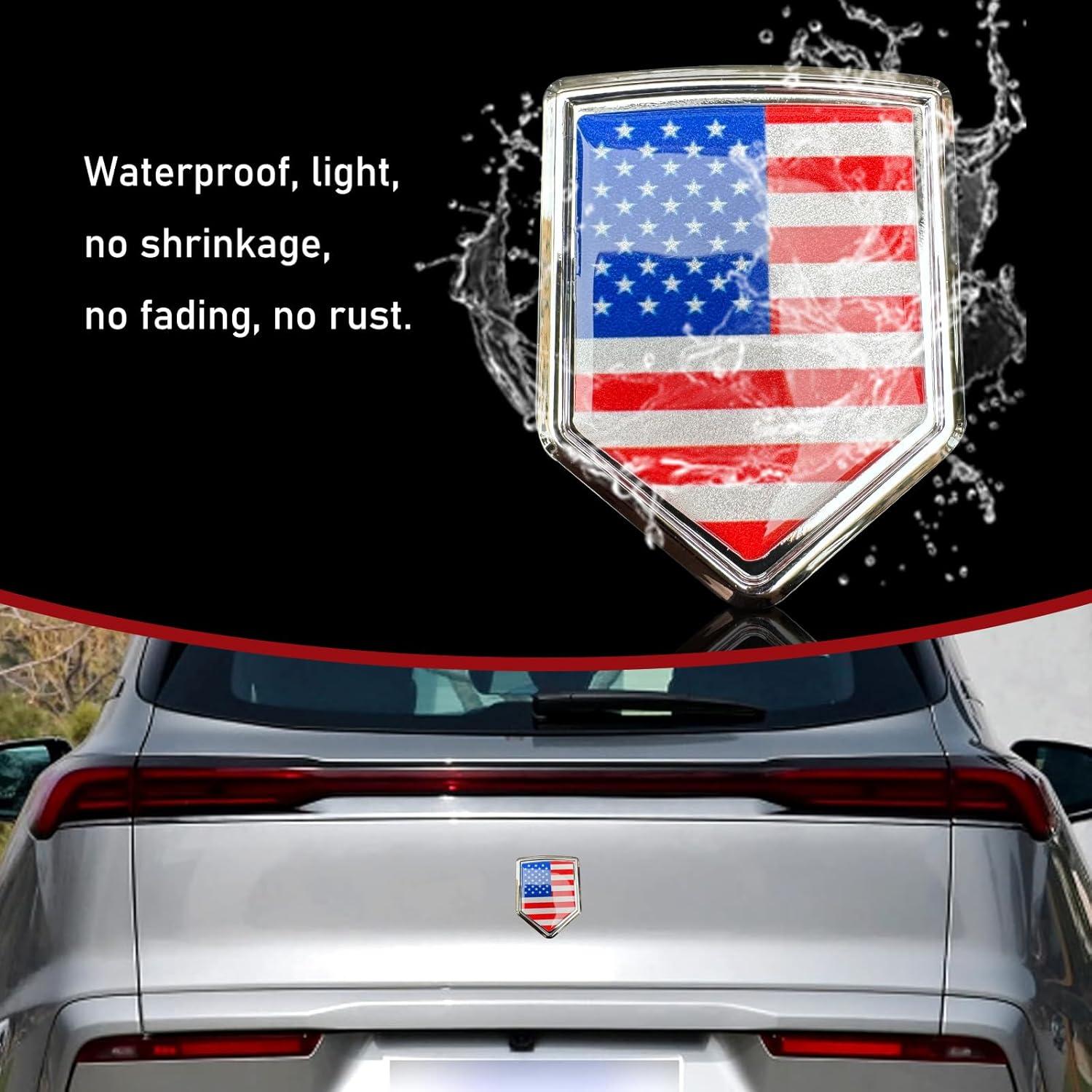 Calcomanía de Coche 3D Metal Awlbed 4.70x6.00cm Bandera Americana