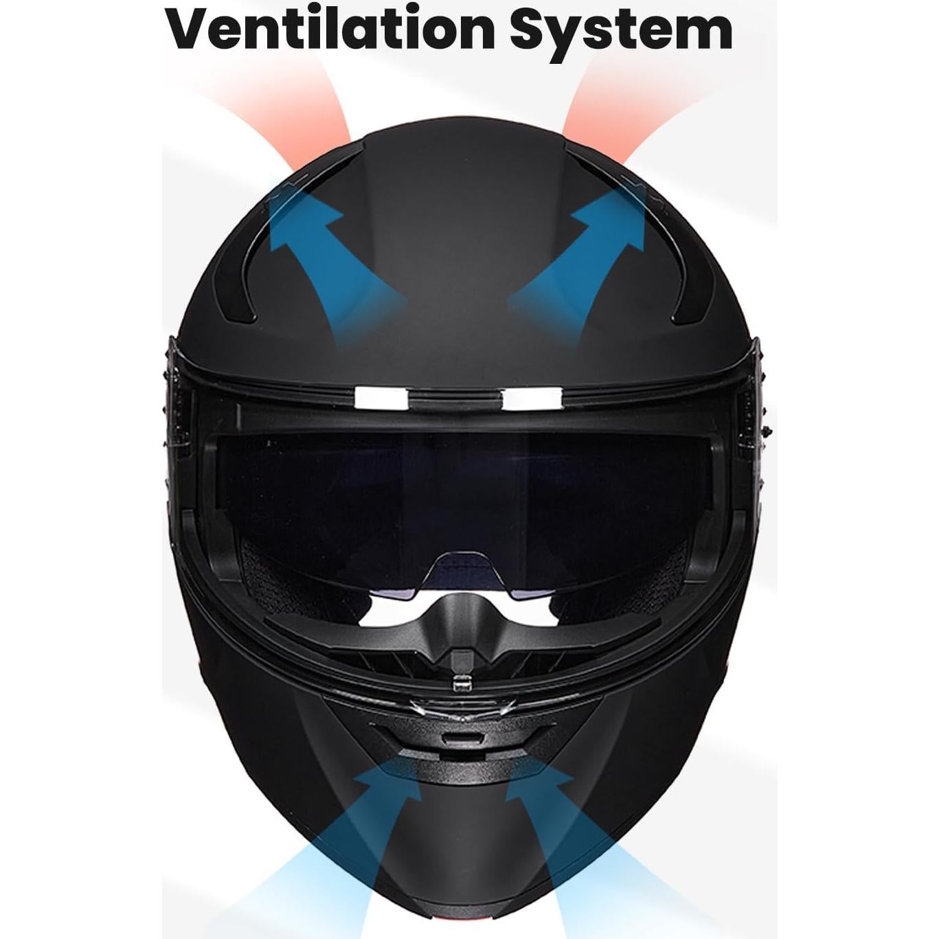 Casco Modular ILM WS206 Negro Mate Mediano Doble Visor