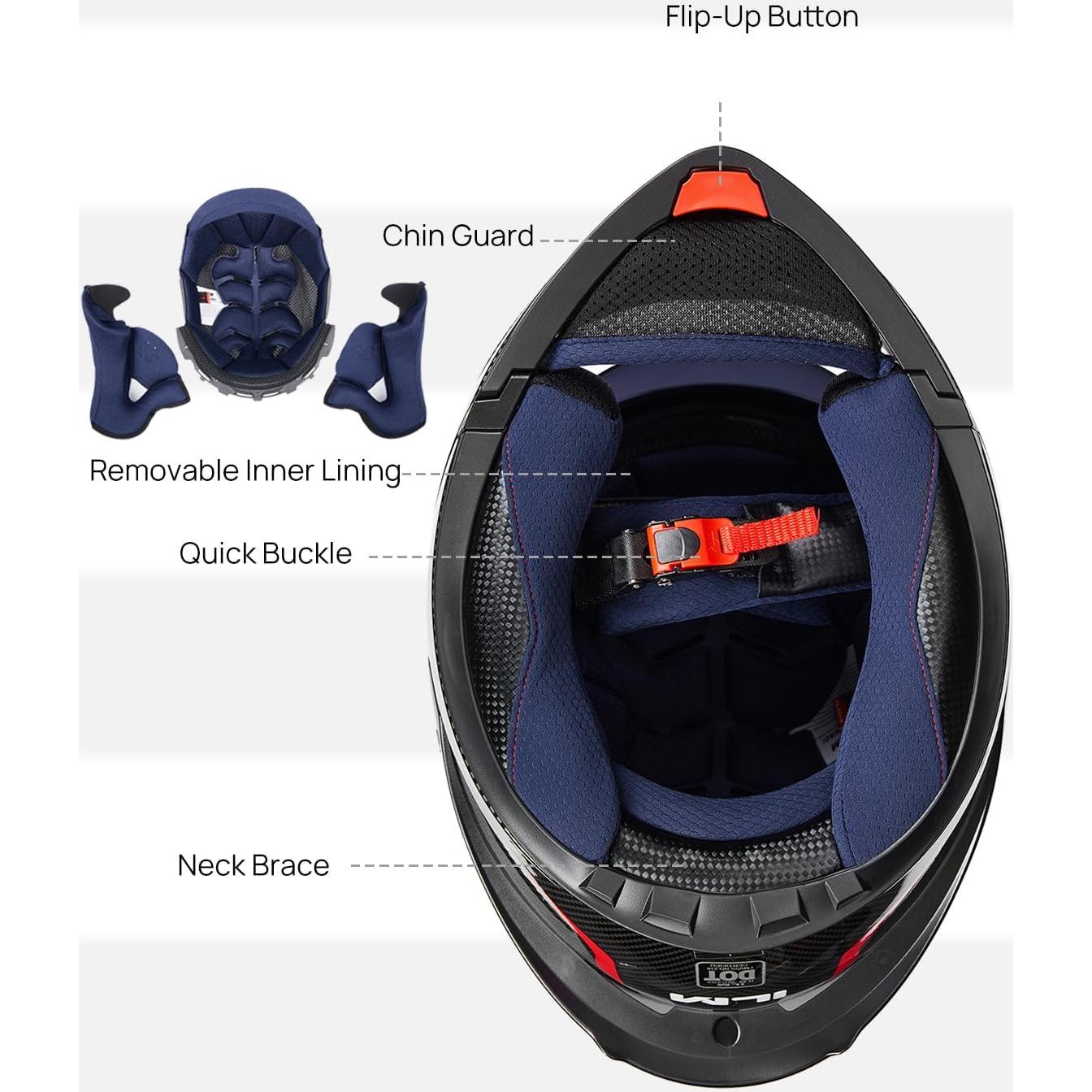 Casco Modular ILM WS206 Negro Mate Mediano Doble Visor