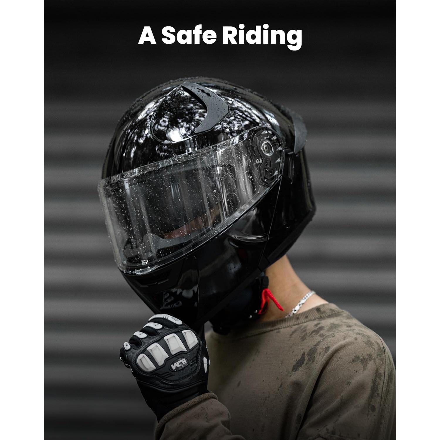 Casco Modular ILM WS206 Negro Mate Mediano Doble Visor