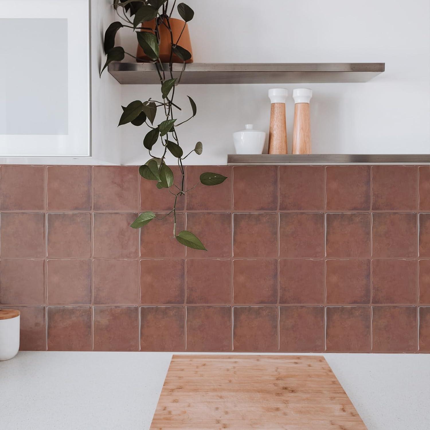 Azulejos Autoadhesivos STICKGOO 10 Hojas 23x23 cm Naranja