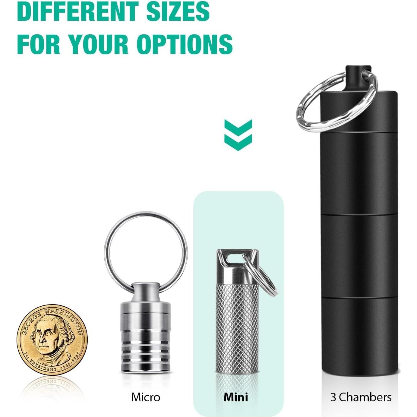 Contenedor de Píldoras Mini Opret de Titanio Impermeable