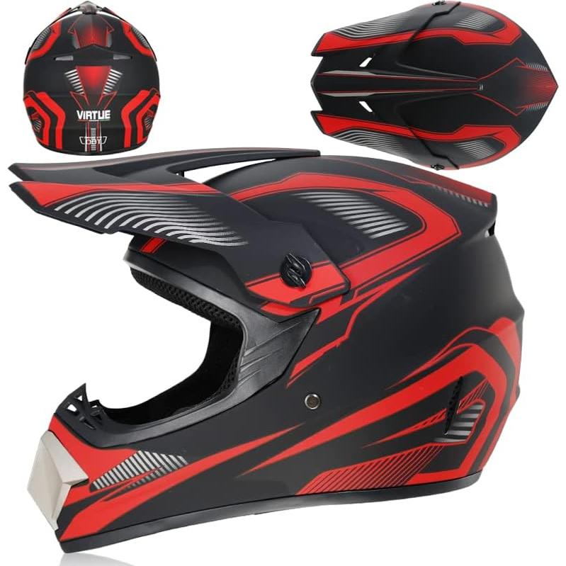 Casco Integral Senhill para Motocross con Guantes y Gafas