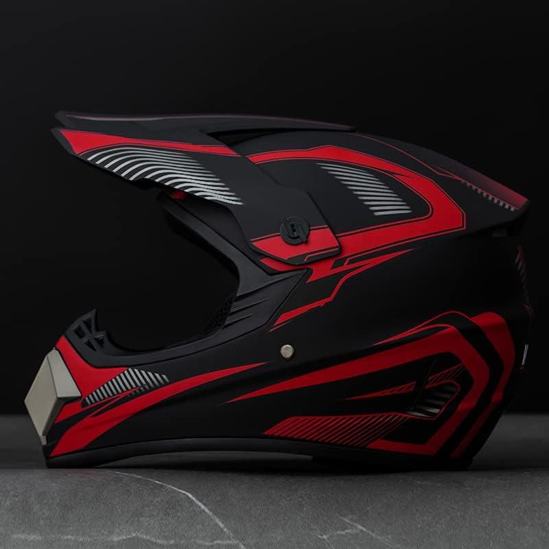 Casco Integral Senhill para Motocross con Guantes y Gafas