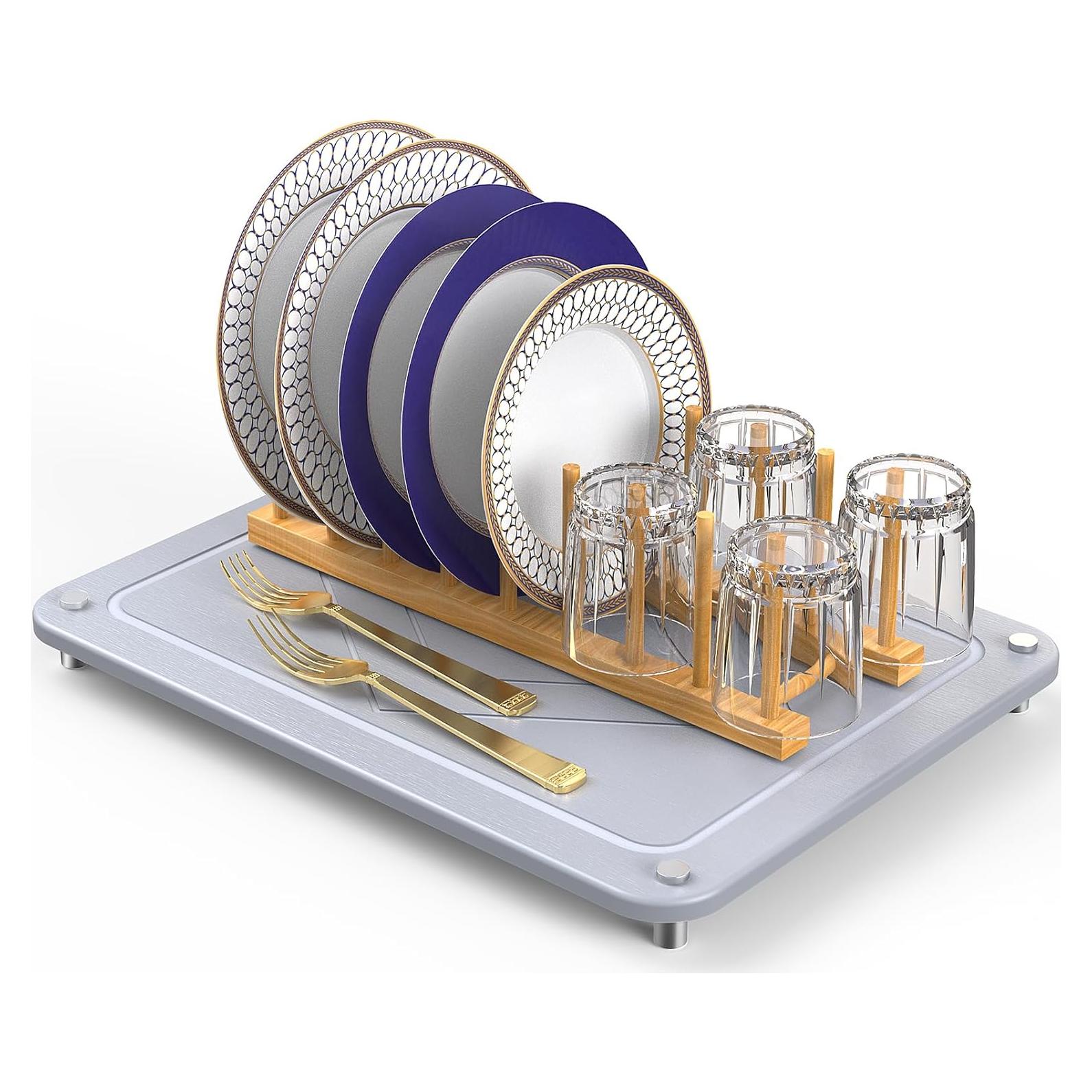 Alfombrilla de Secado de Platos Happnear 40x30cm Gris Antideslizante