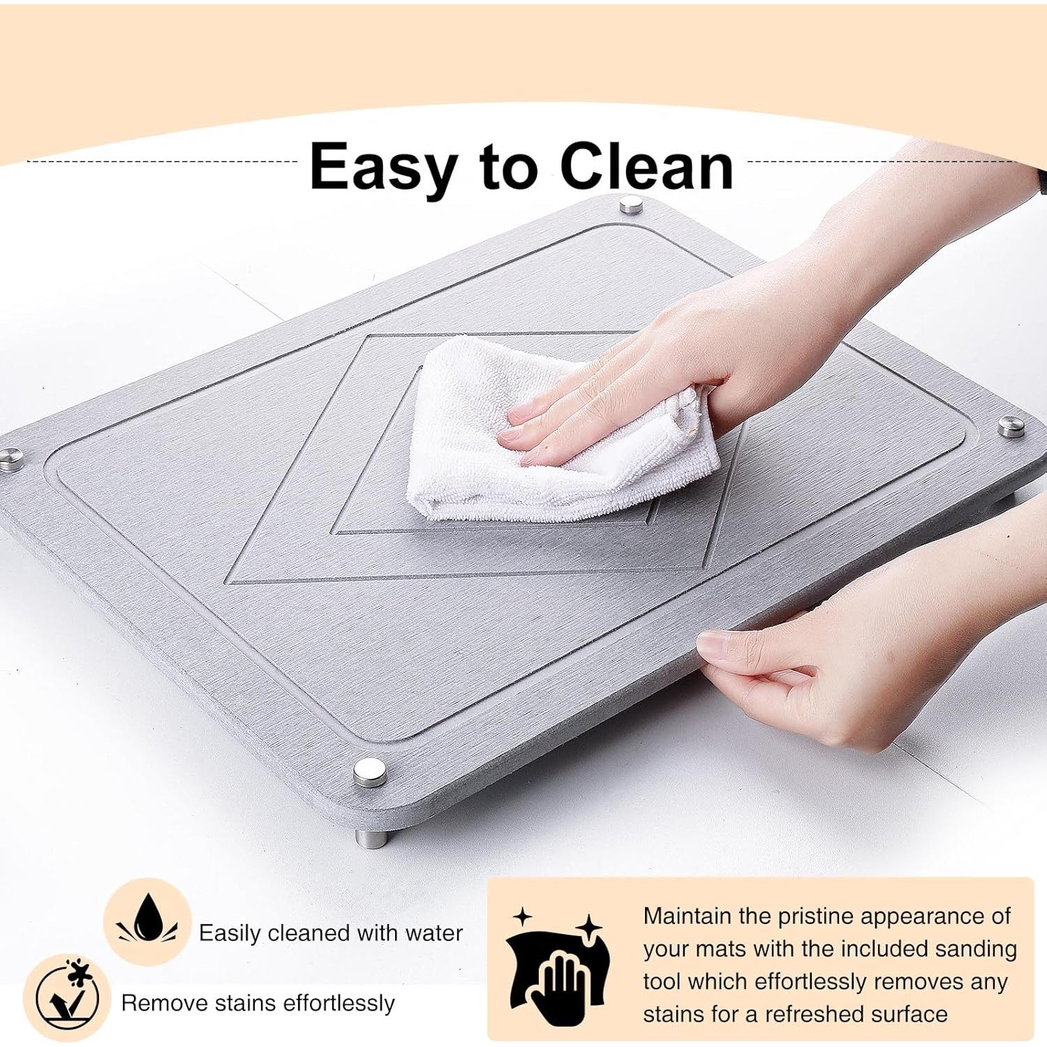 Alfombrilla de Secado de Platos Happnear 40x30cm Gris Antideslizante