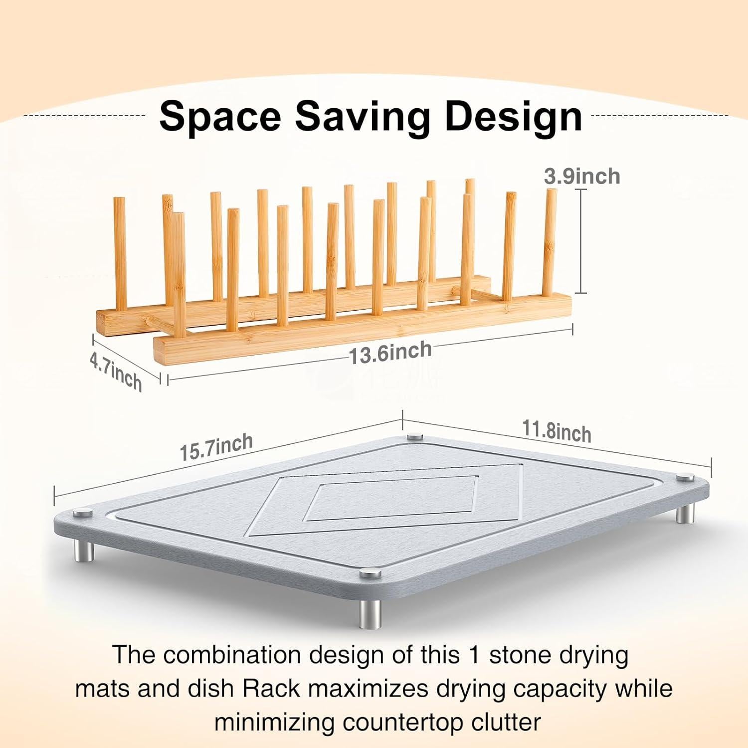 Alfombrilla de Secado de Platos Happnear 40x30cm Gris Antideslizante