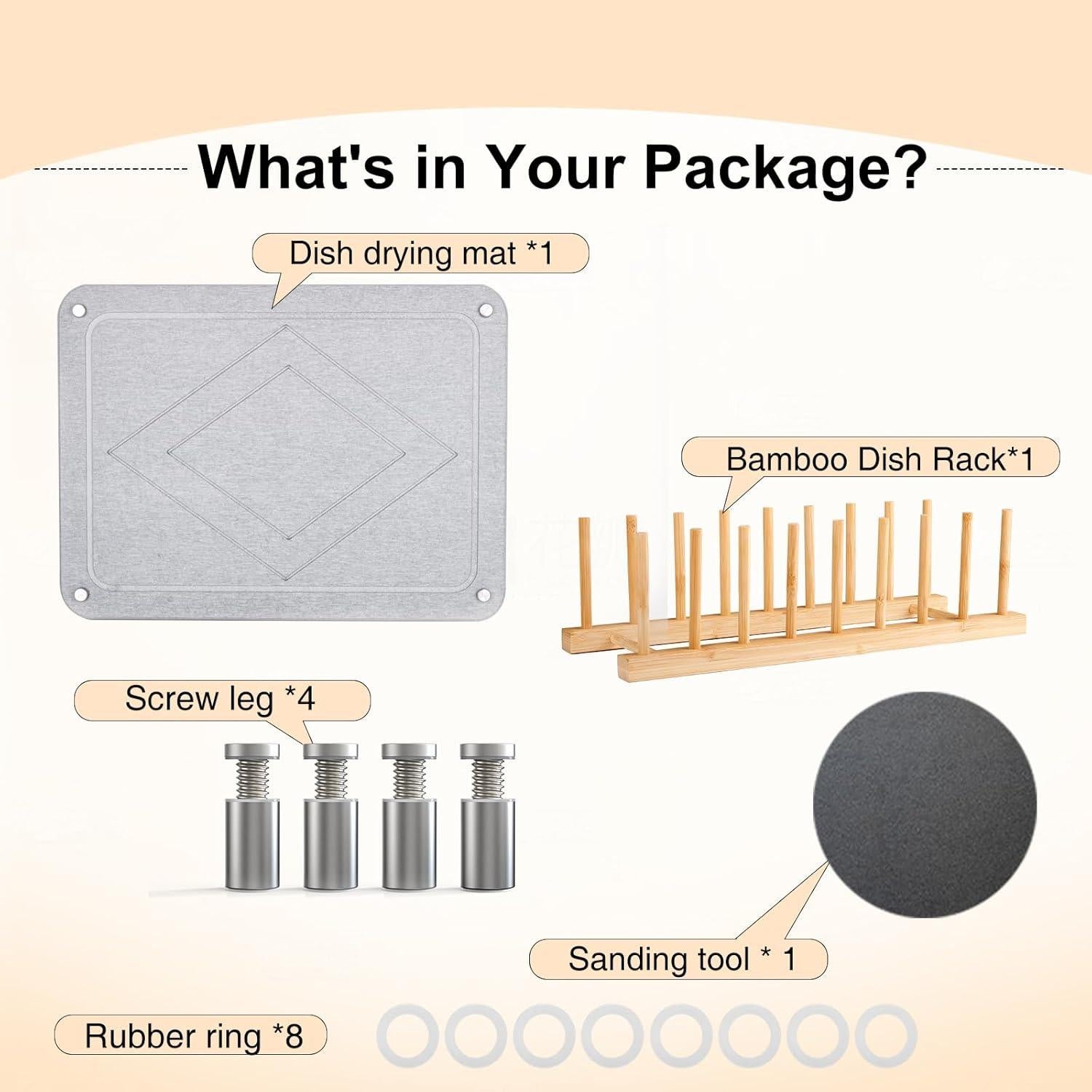 Alfombrilla de Secado de Platos Happnear 40x30cm Gris Antideslizante