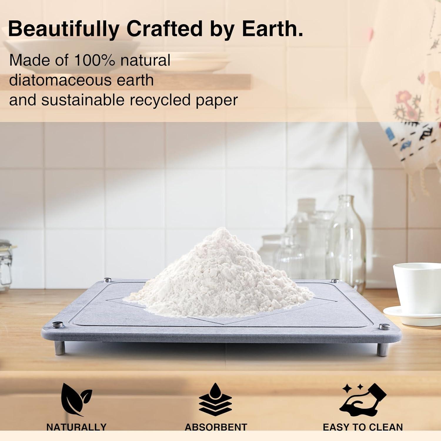 Alfombrilla de Secado de Platos Happnear 40x30cm Gris Antideslizante