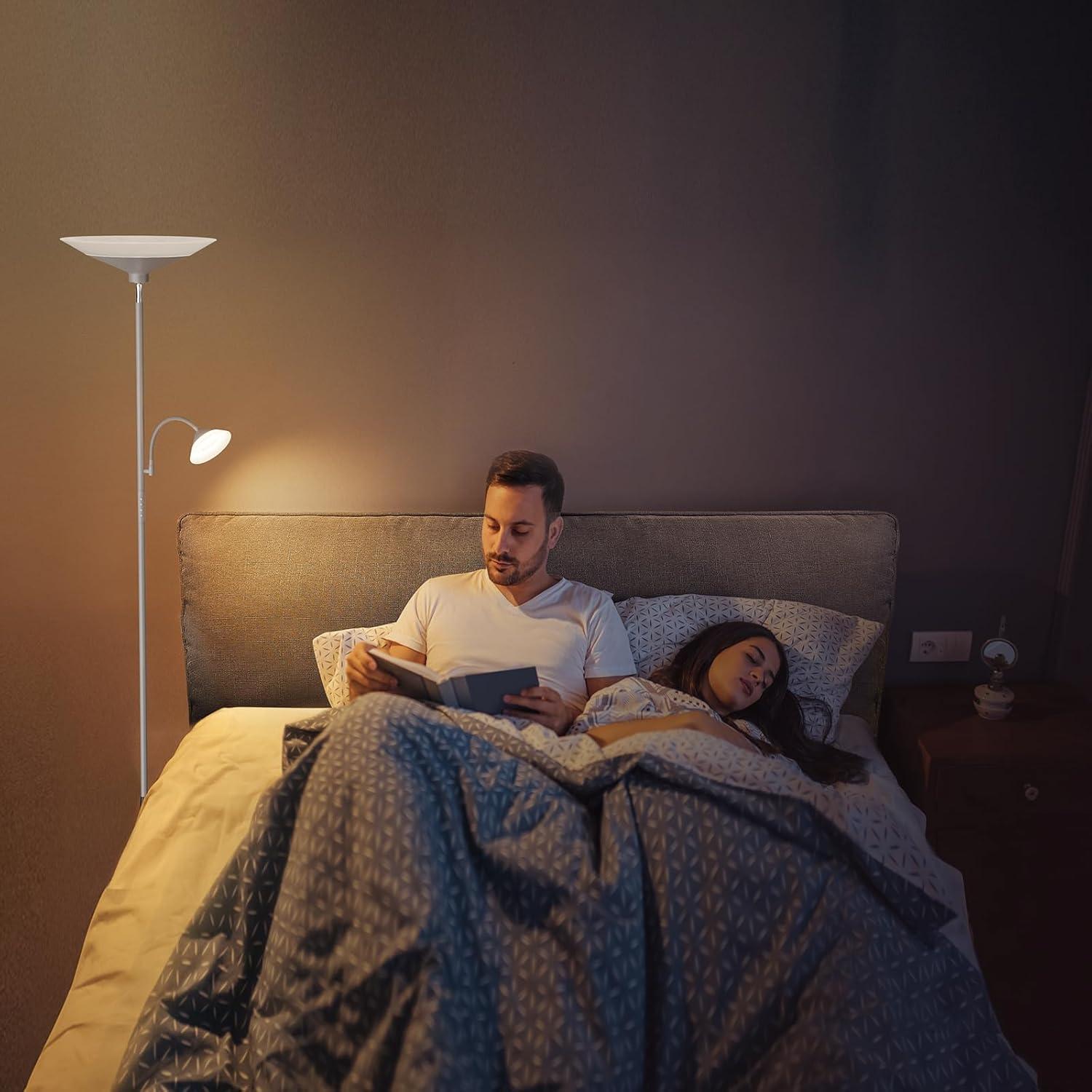 Lámpara de Pie Torchiere SIBRILLE 34W Gris Plateado Regulable