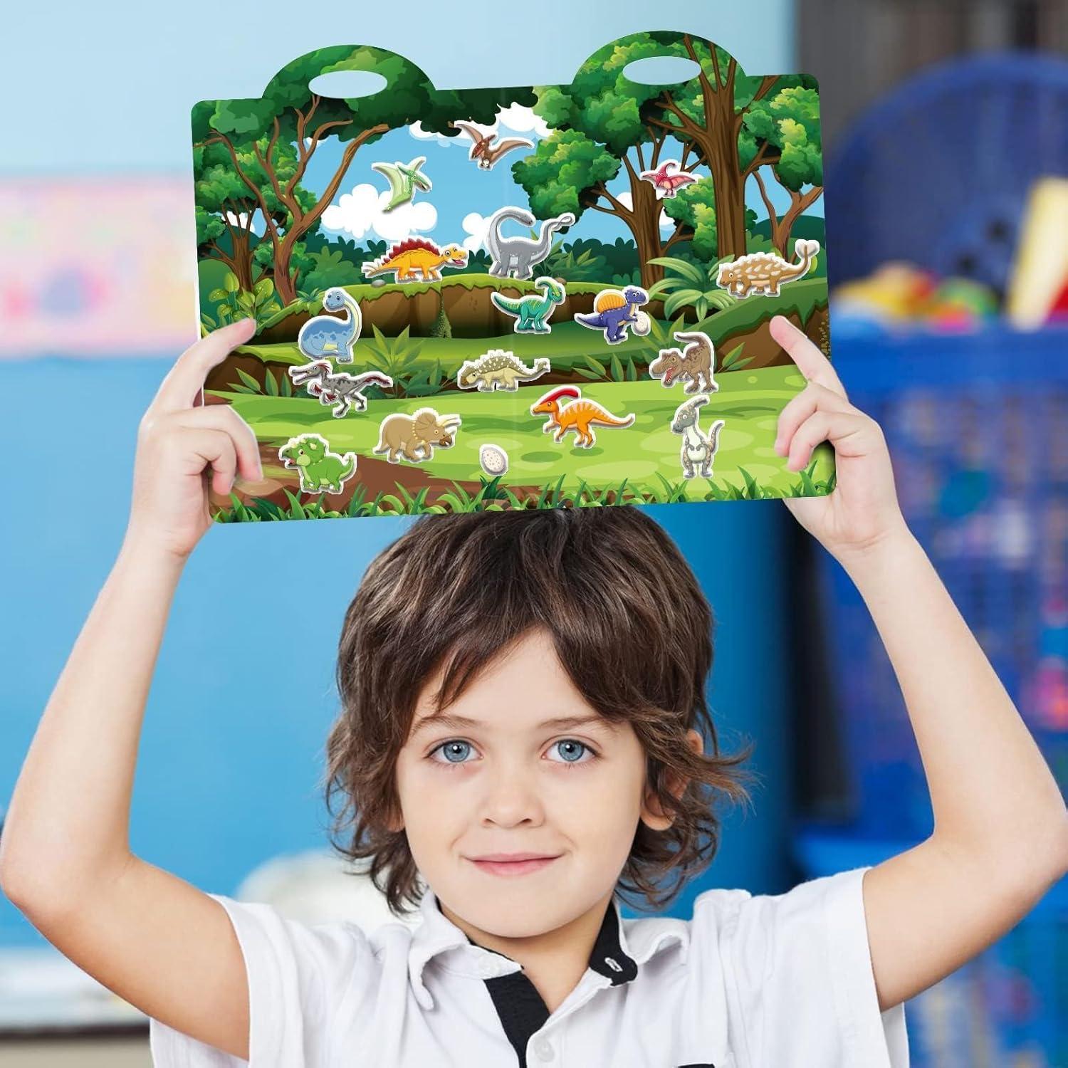 Juego de Stickers 3D de Dinosaurios Tevxj - 100 Calcomanías Reutilizables