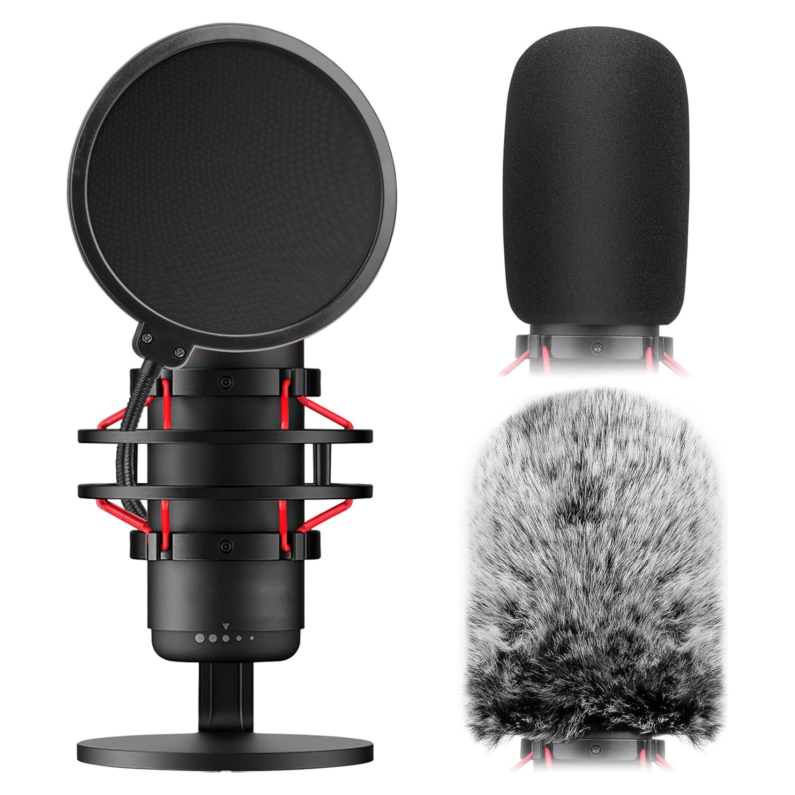 Kit 3 en 1 Filtro Pop + Fundas HyperX Quadcast S - Reducción Ruido