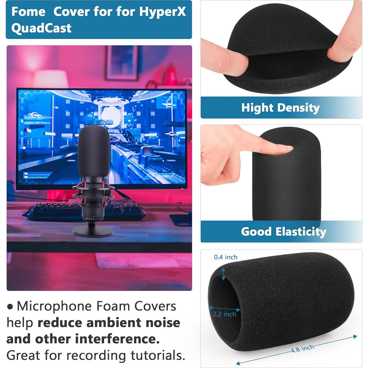 Kit 3 en 1 Filtro Pop + Fundas HyperX Quadcast S - Reducción Ruido