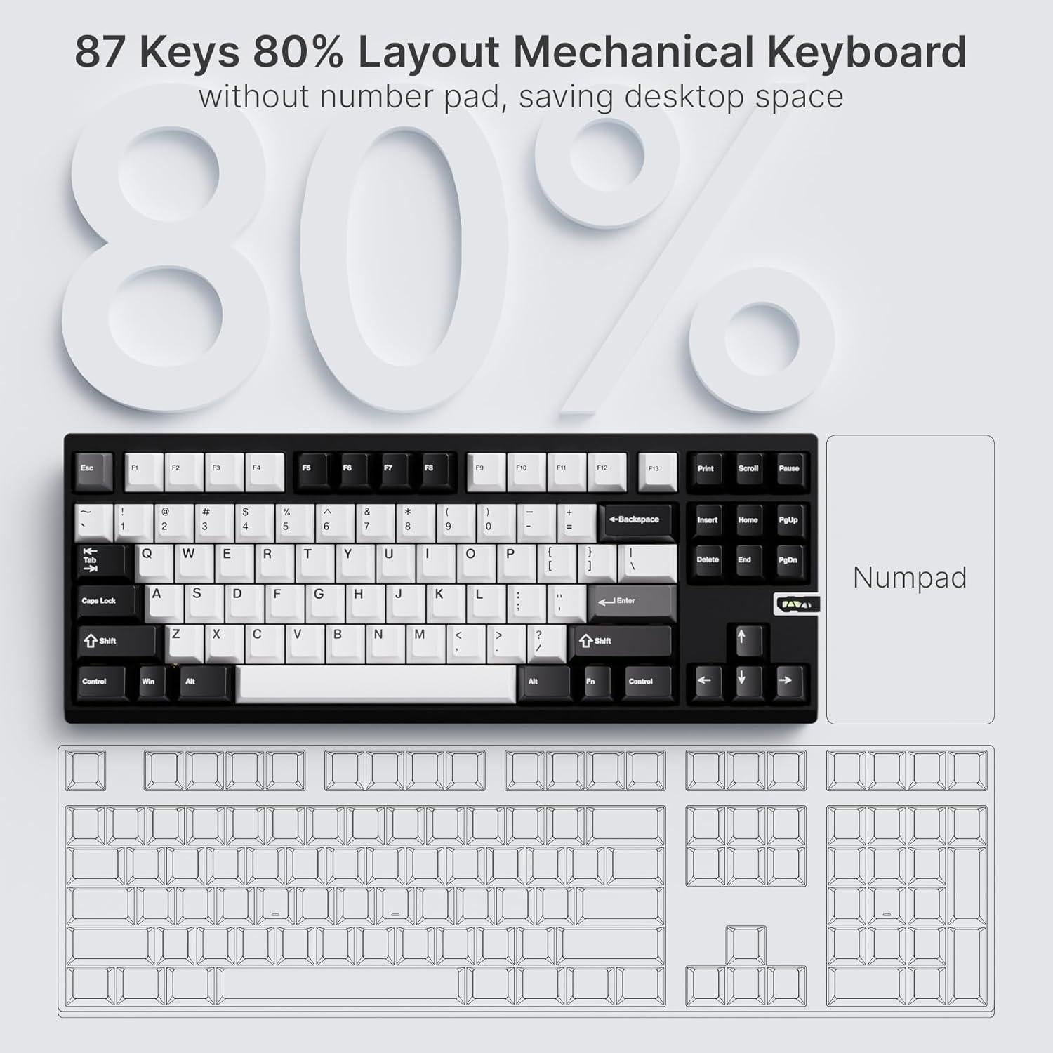 Teclado Mecánico Chilkey ND TKL Inalámbrico Aluminio 87 Teclas