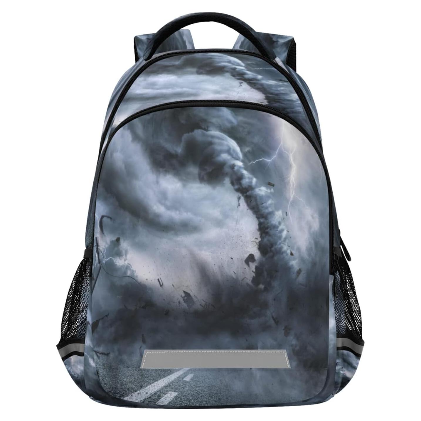 Mochila Escolar Vozoza Tornado Negra para Niños y Niñas 29.5L