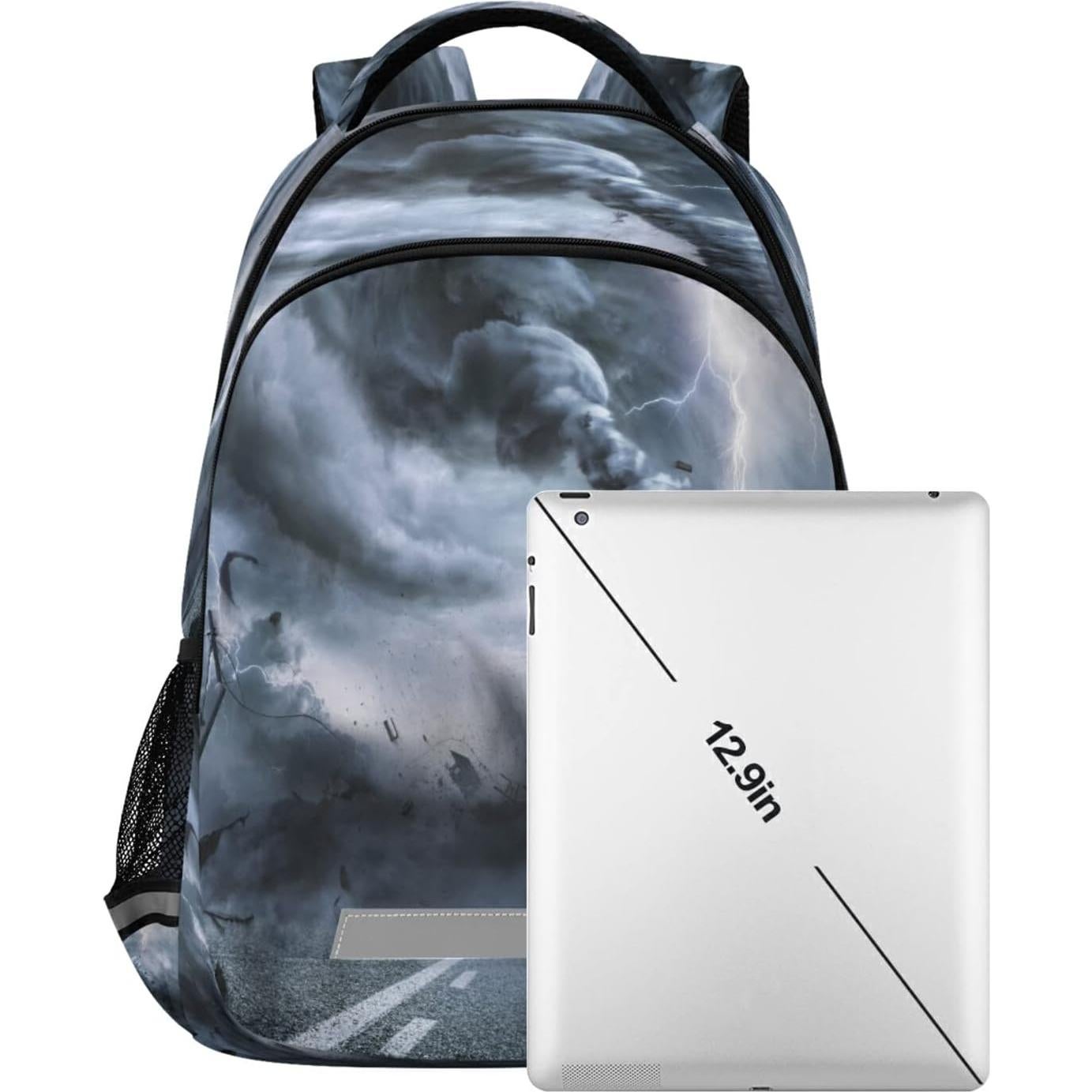 Mochila Escolar Vozoza Tornado Negra para Niños y Niñas 29.5L