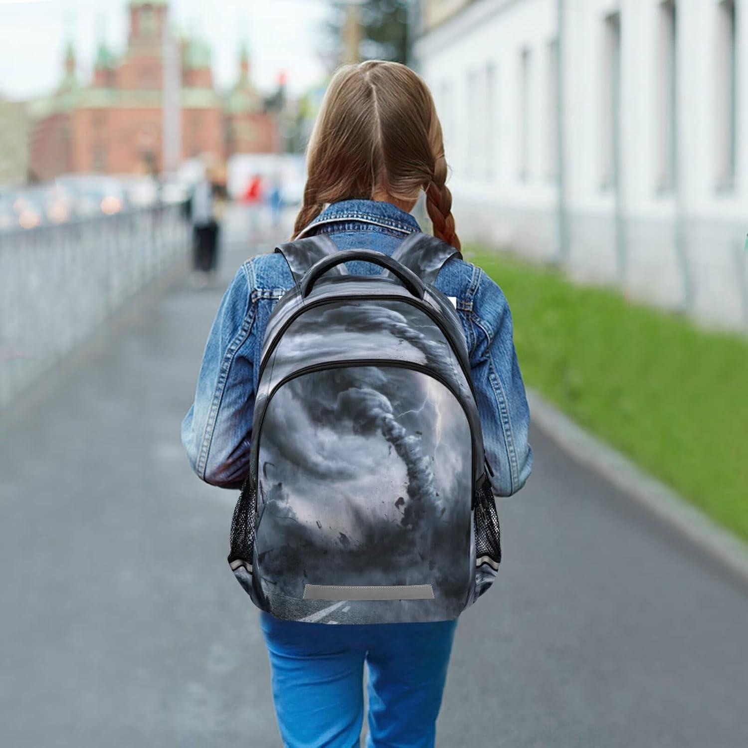 Mochila Escolar Vozoza Tornado Negra para Niños y Niñas 29.5L
