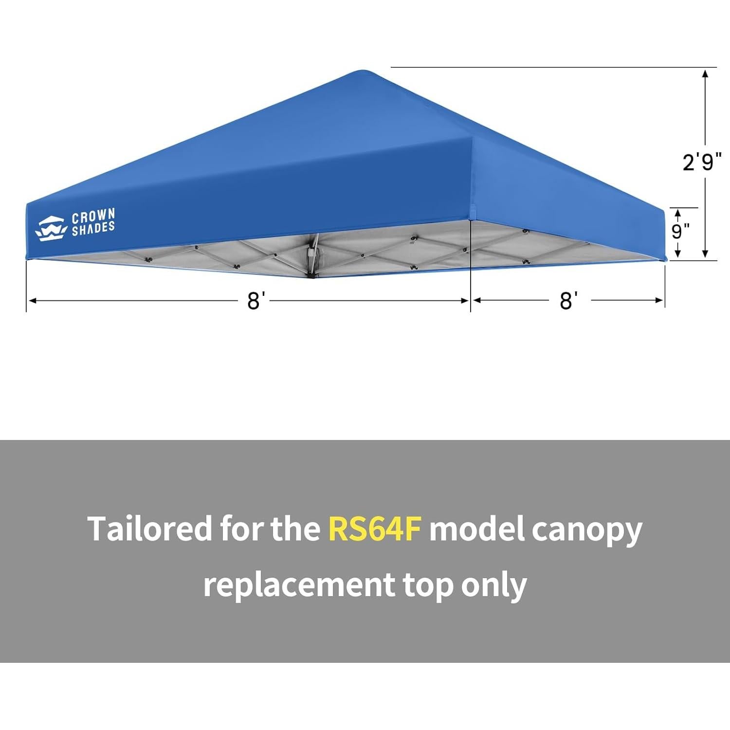 Cubierta de Reemplazo Crown Shades RS64F 8x8 Azul con Ventilación