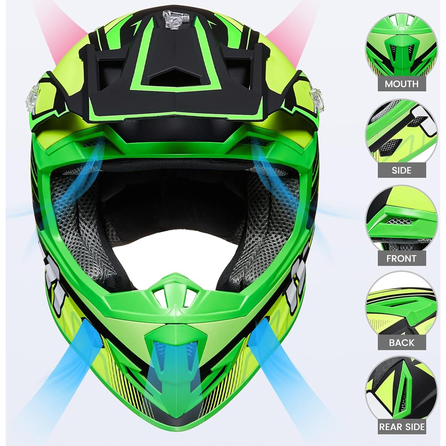 Casco ILM H613 para Niños Motocross + Guantes y Gafas