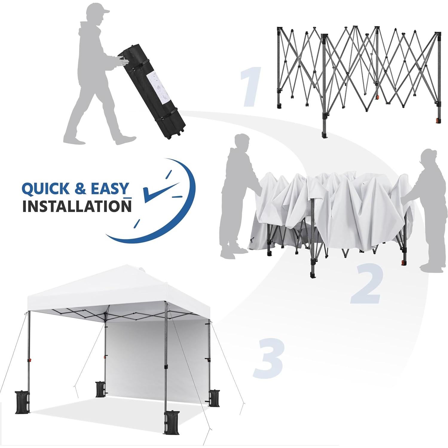 Carpa Plegable 3x3m Yaheetech con Pared Lateral y Accesorios