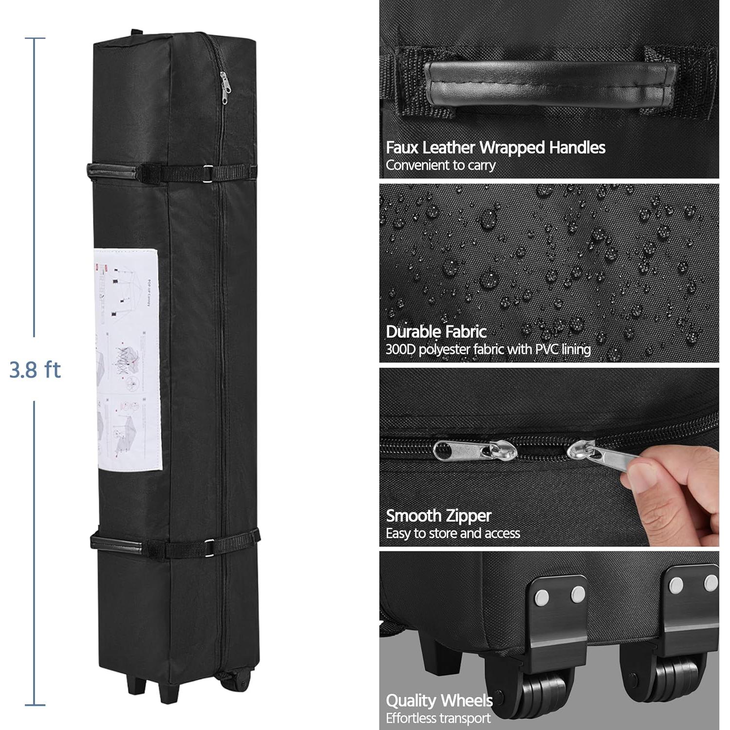 Carpa Plegable 3x3m Yaheetech con Pared Lateral y Accesorios
