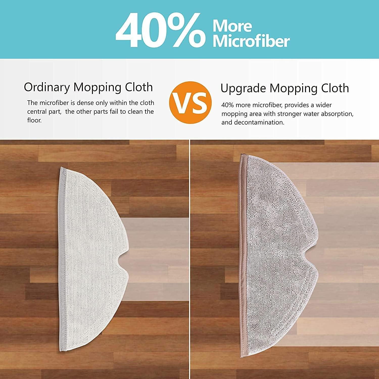Paños de Mopa de Microfibra KEEPOW 12 Unidades para Aspiradoras Robot