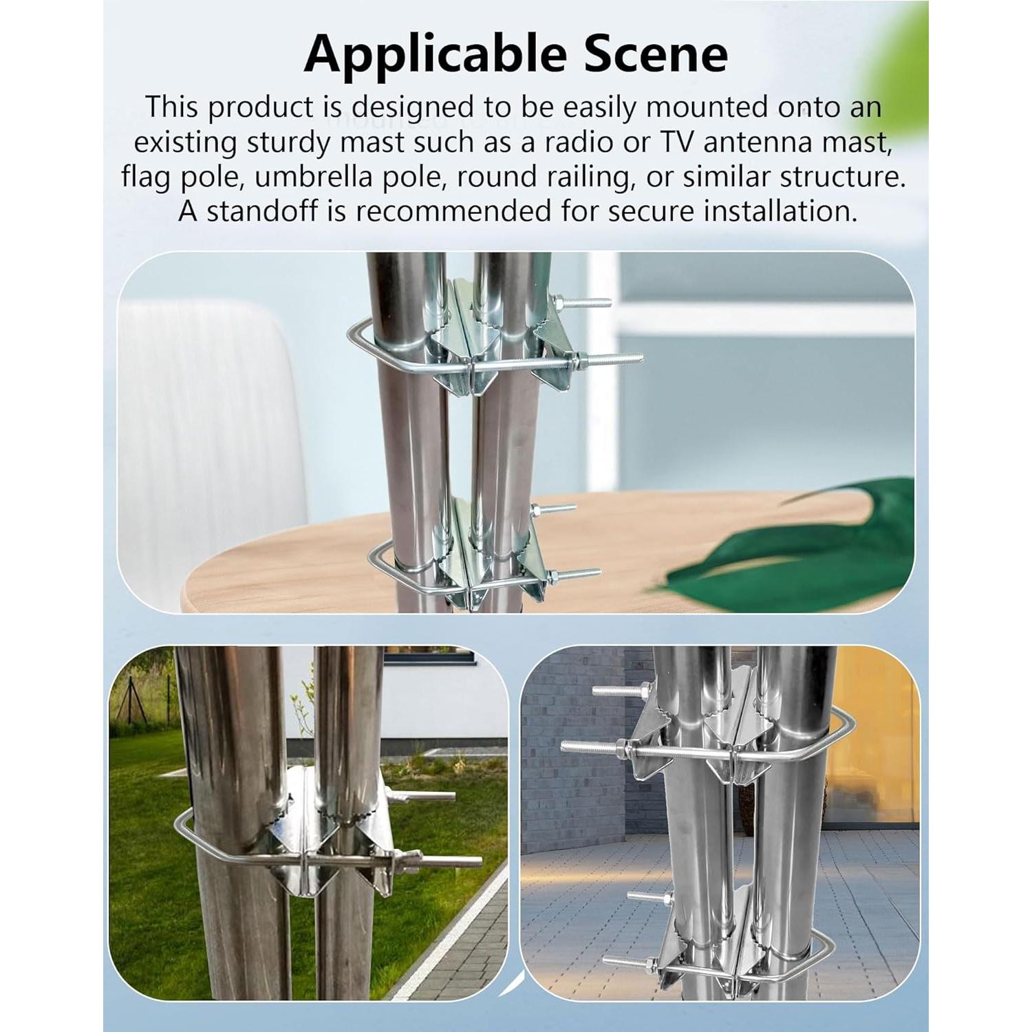 Soporte de Pared Starlink Gen 2 con J-Pole 38.1 cm y U-Bolts