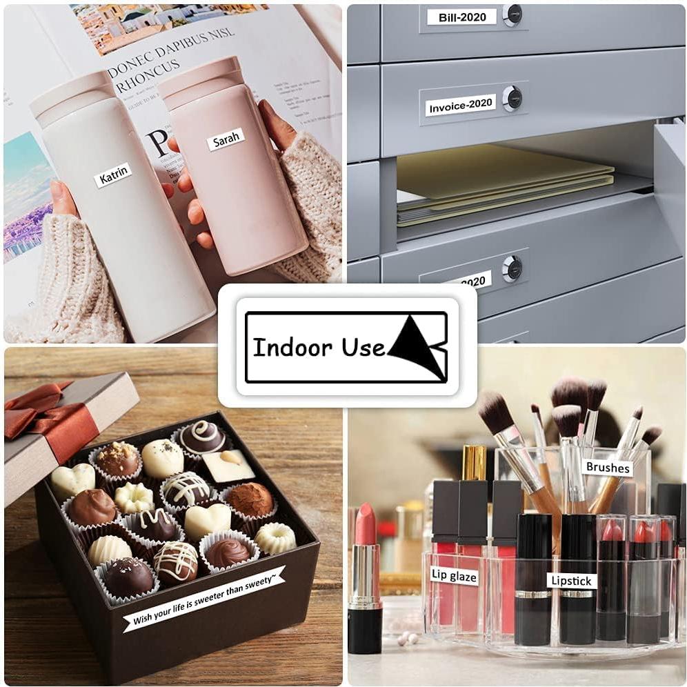 Recarga Cinta Etiquetadora Hehua 10PK 12mm x 4m Negro Blanco