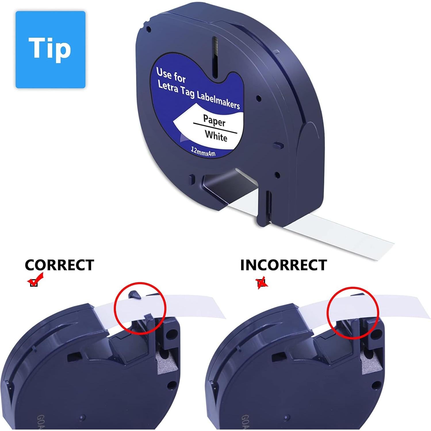 Recarga Cinta Etiquetadora Hehua 10PK 12mm x 4m Negro Blanco