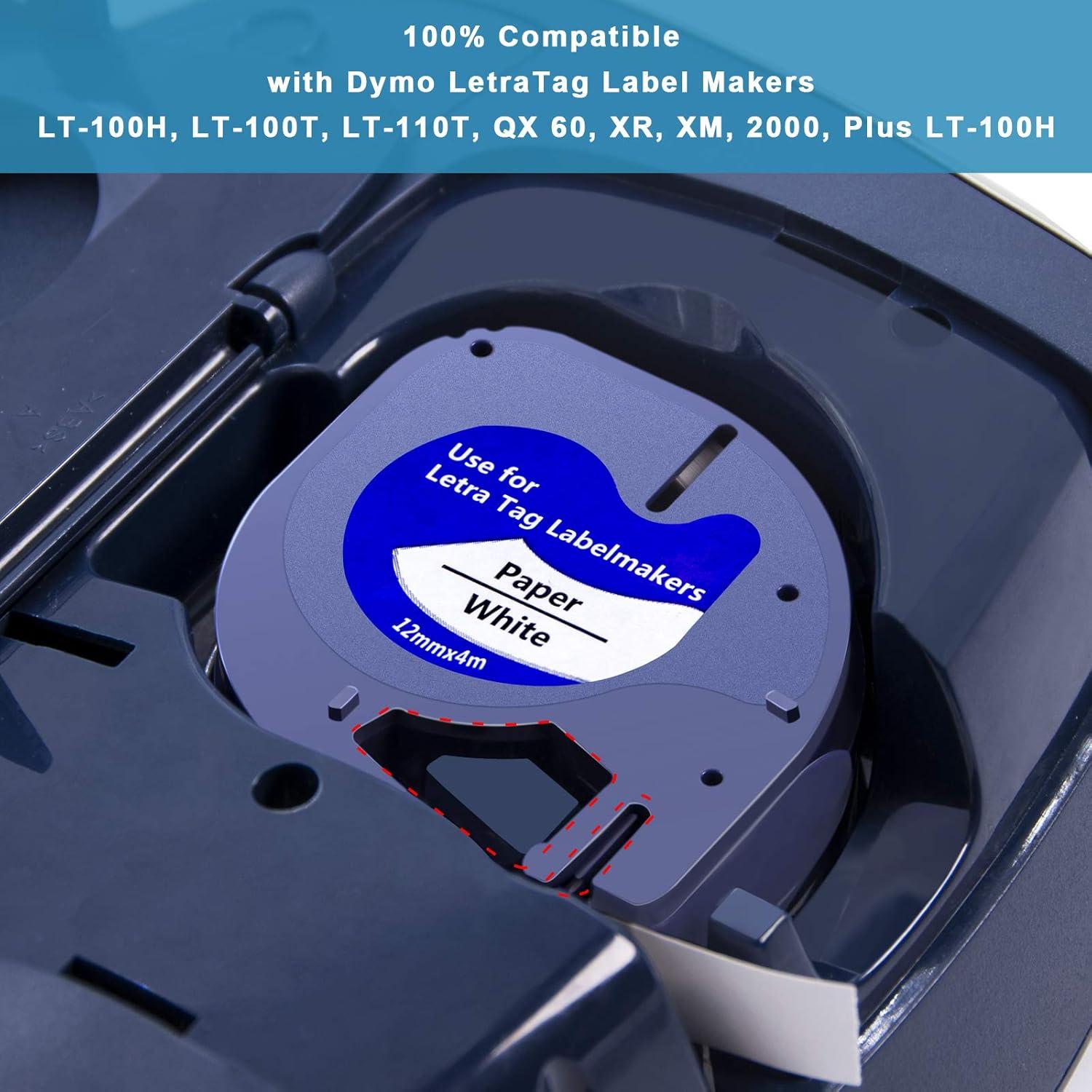 Recarga Cinta Etiquetadora Hehua 10PK 12mm x 4m Negro Blanco