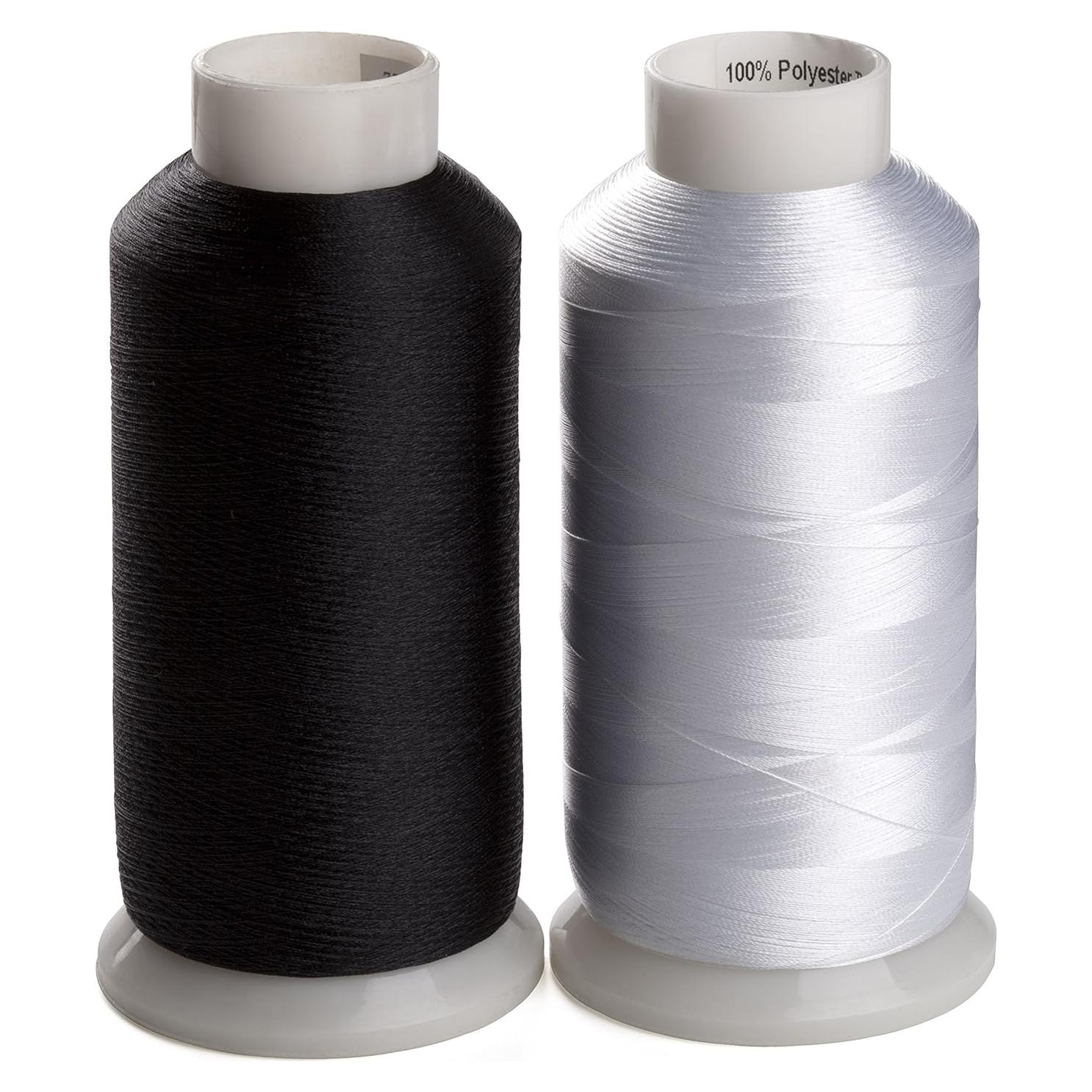 Hilo de Bobina Simthread 60WT Poliester 5500m Negro y Blanco