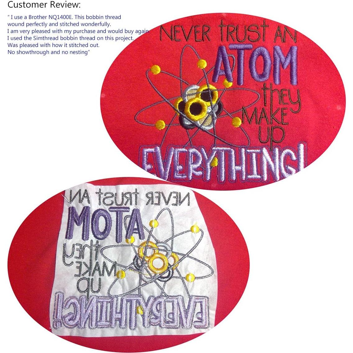 Hilo de Bobina Simthread 60WT Poliester 5500m Negro y Blanco