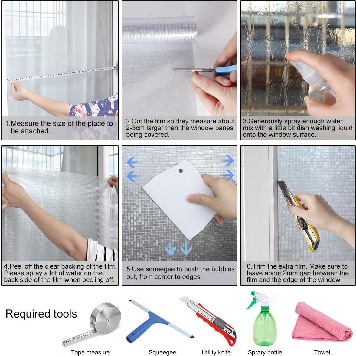 Película de Privacidad 3D HIDBEA para Ventanas 44.5x200cm