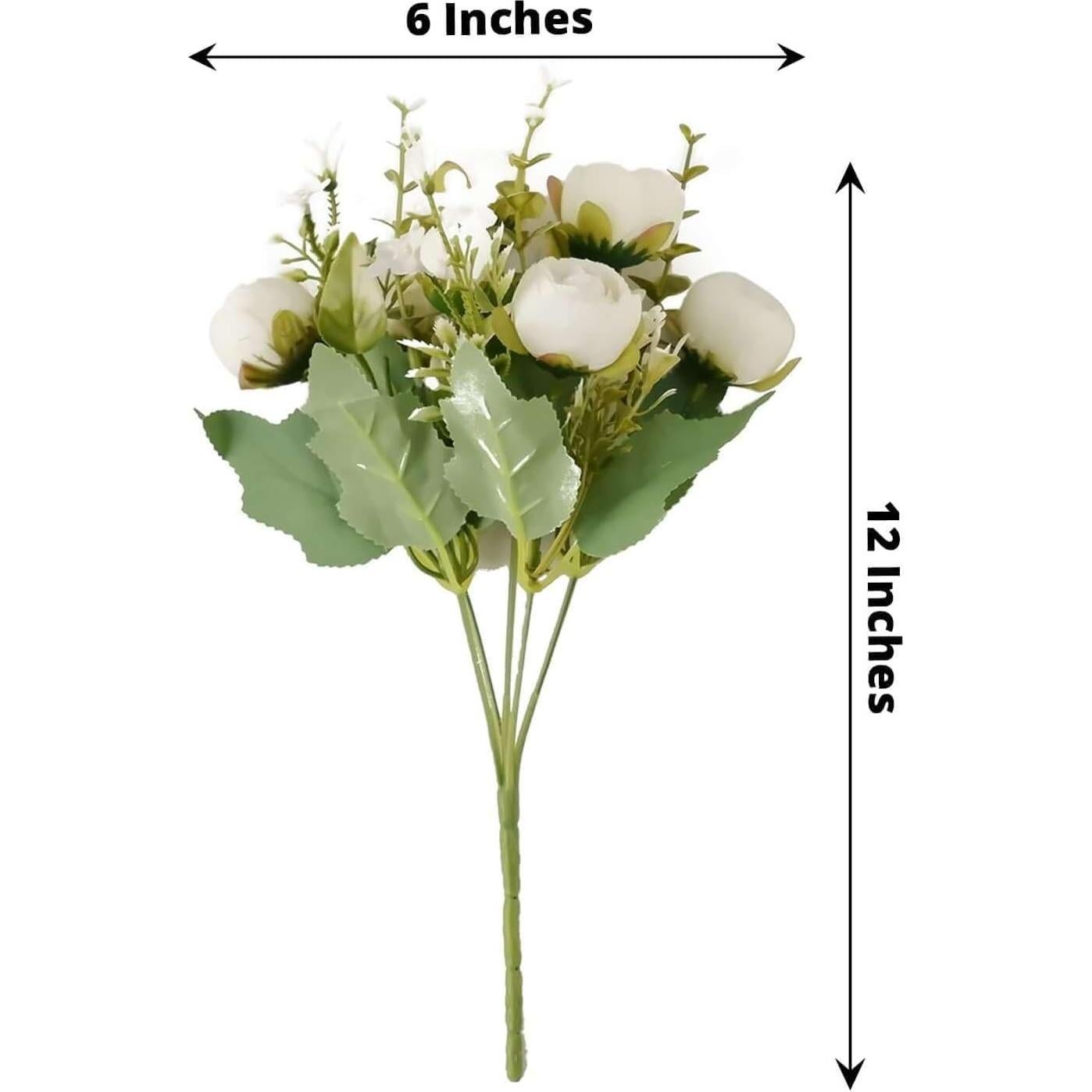 Ramo Floral Artificial Efavormart 4 Pack Ranunculus Marfil 30 cm